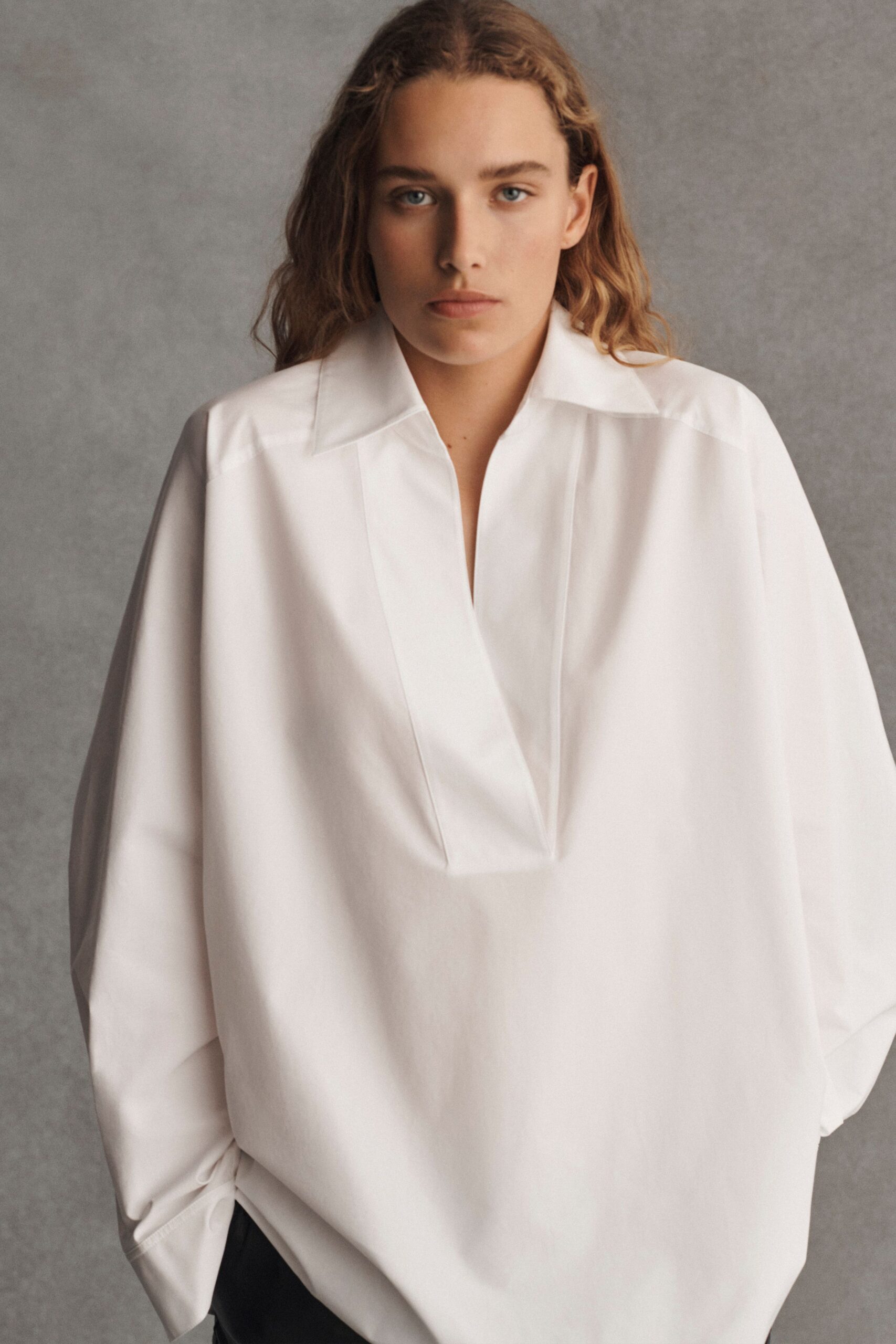 oversized white cotton shirt