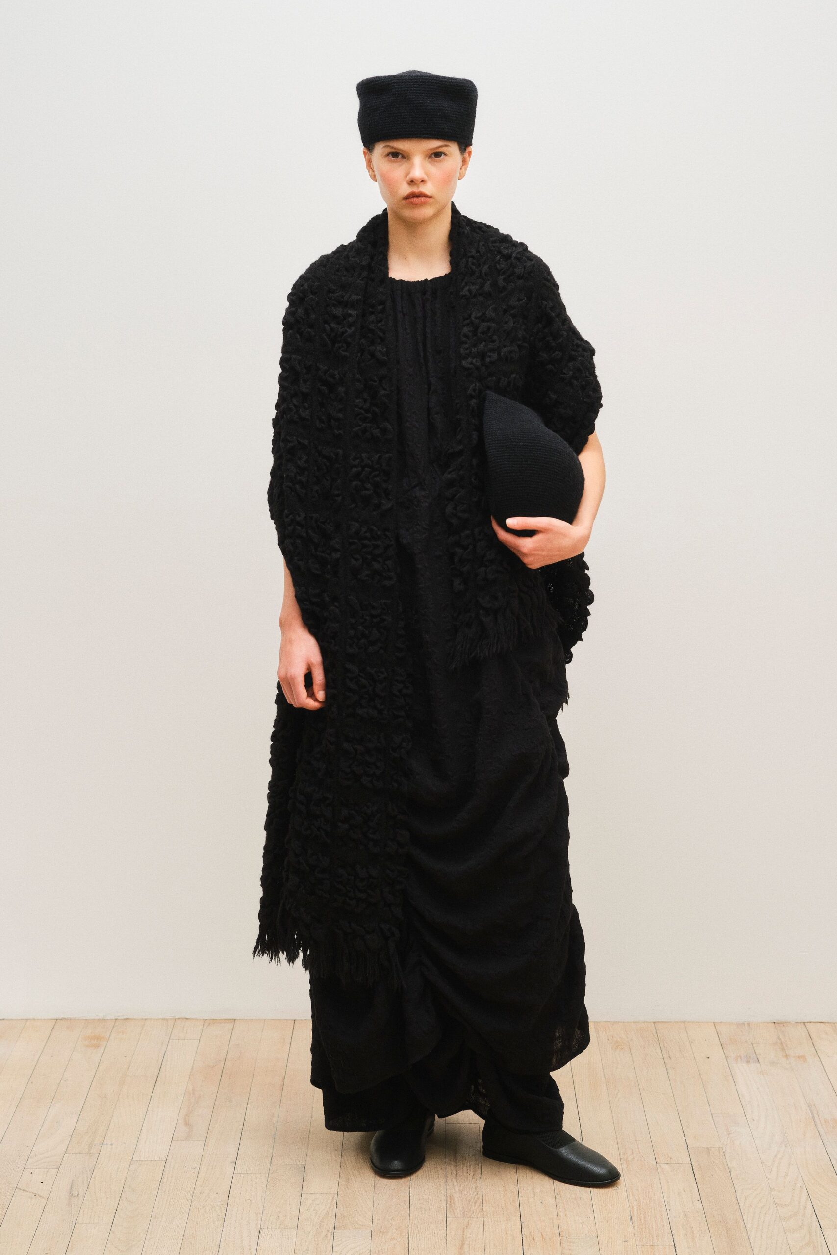 black cotton structured hat