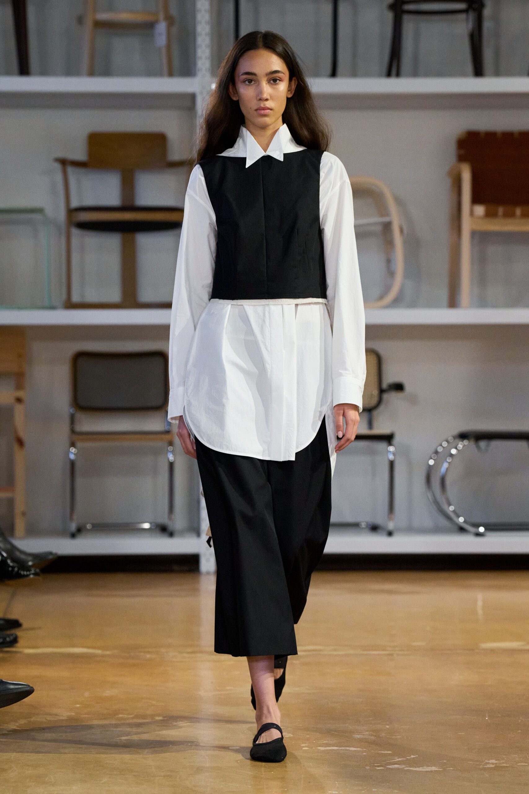 black and white layered outfit