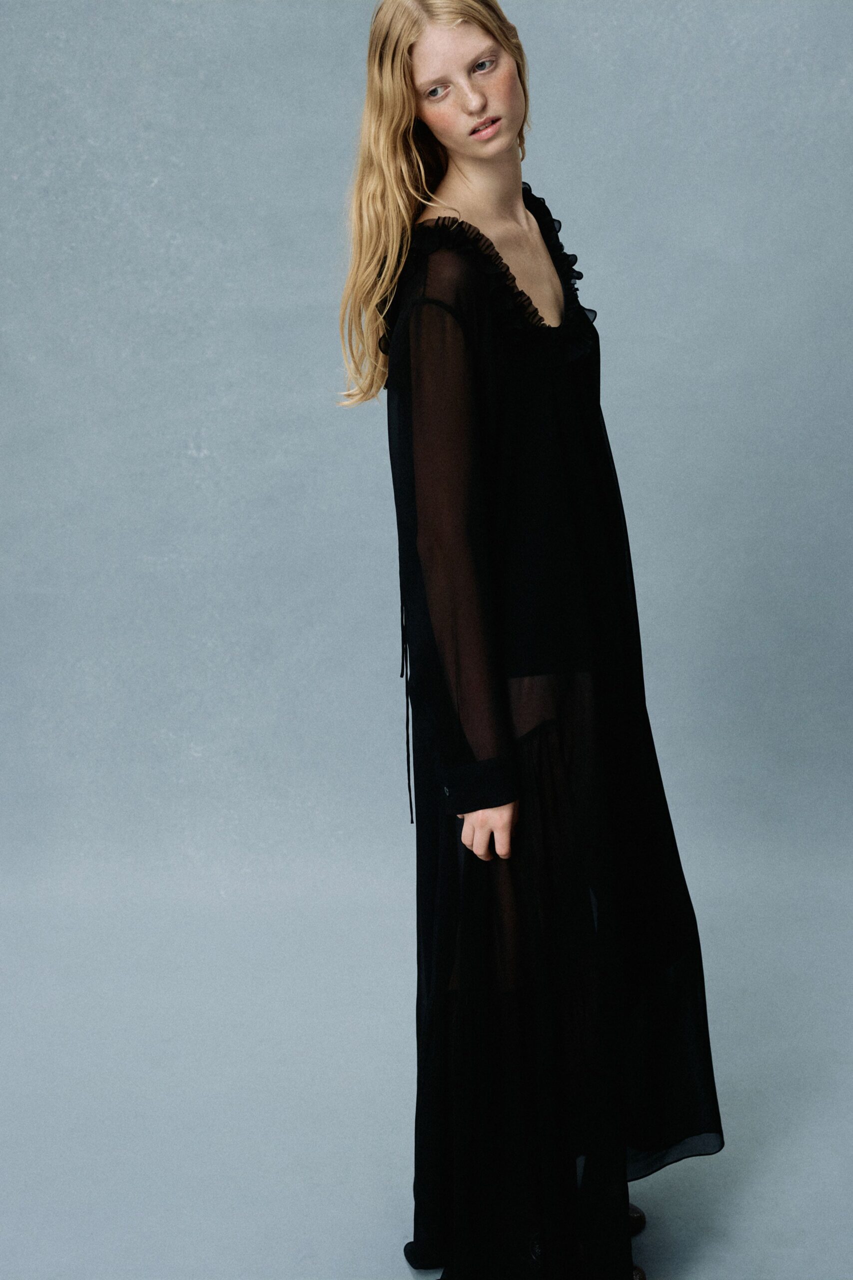 black silk sleeveless dress