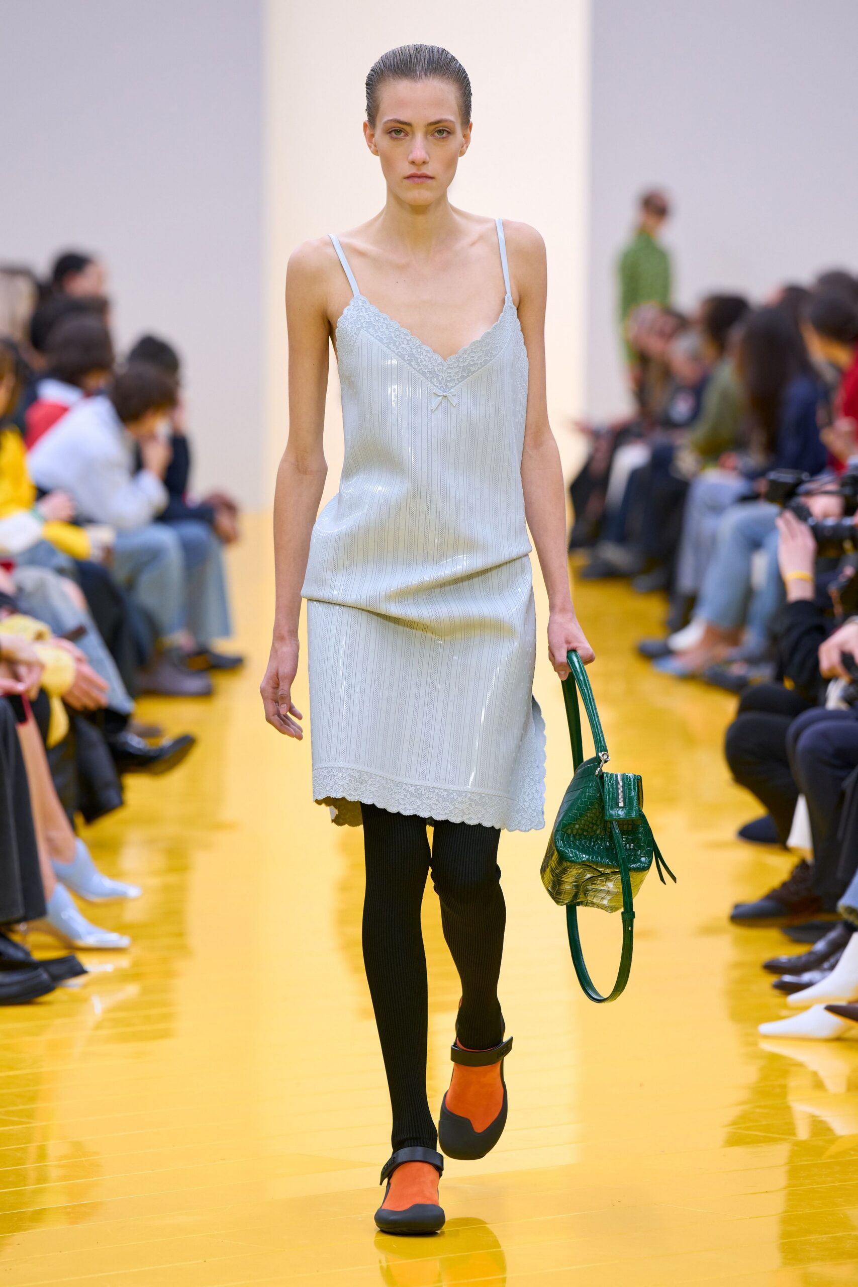 light blue pleated mini dress