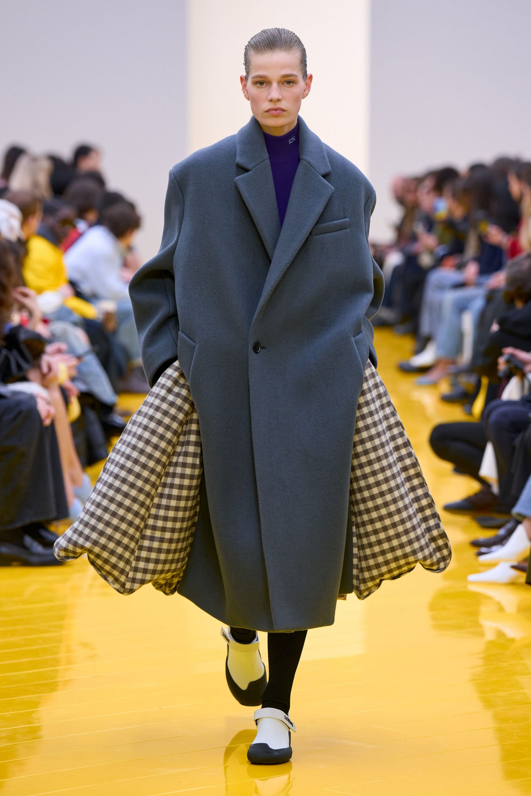 oversized gray wool coat