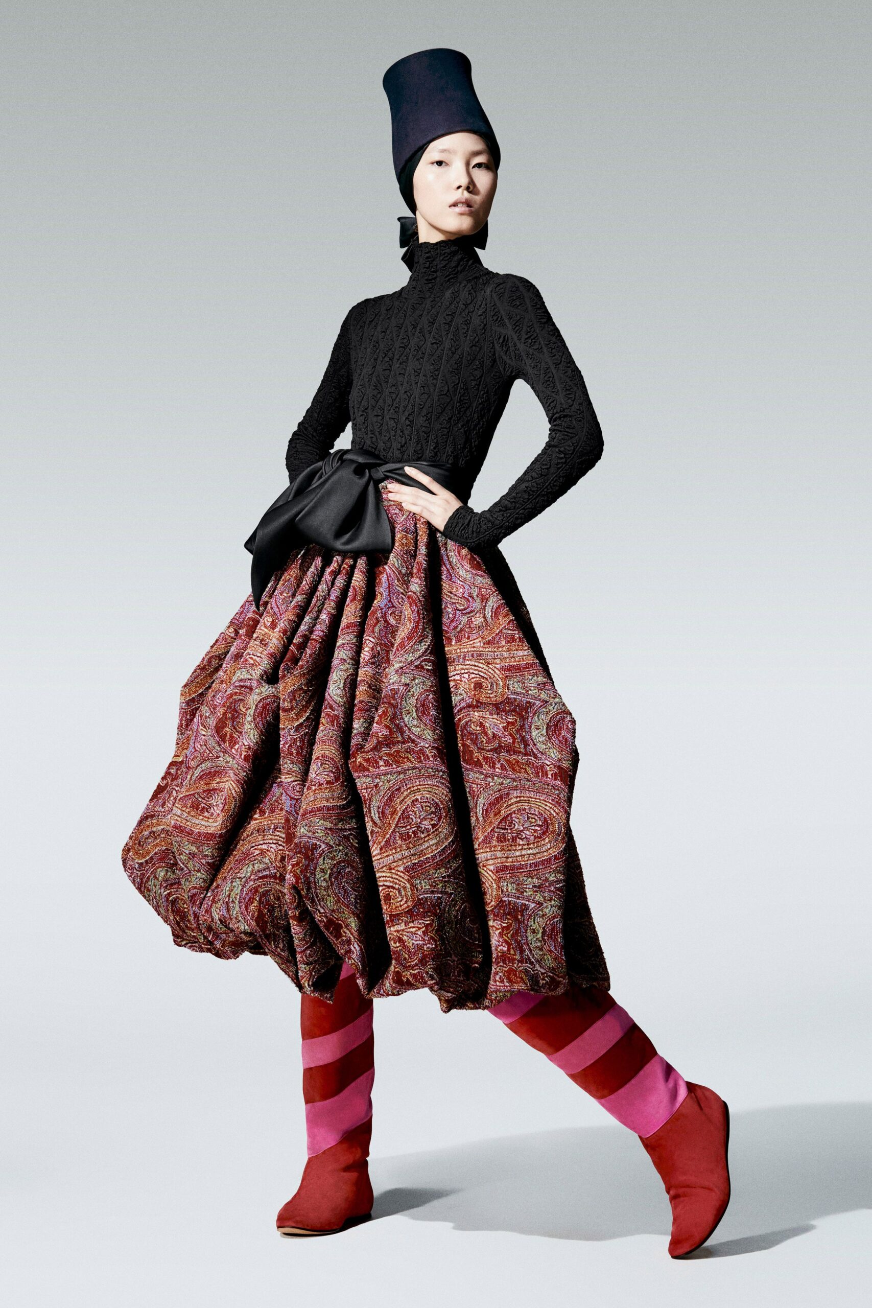 multi silk relaxed pleated layered skirt
