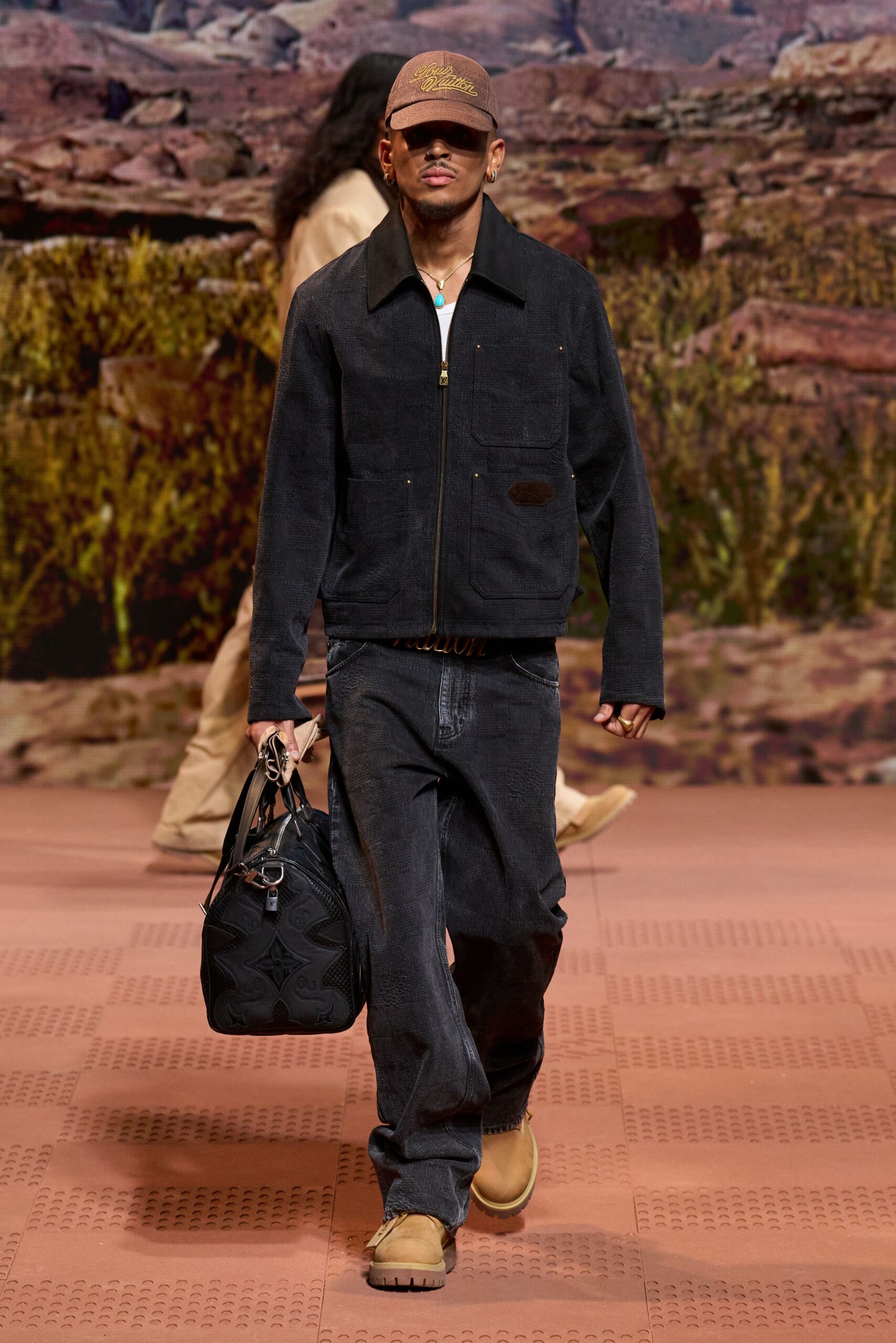 black jacket and pants outfit