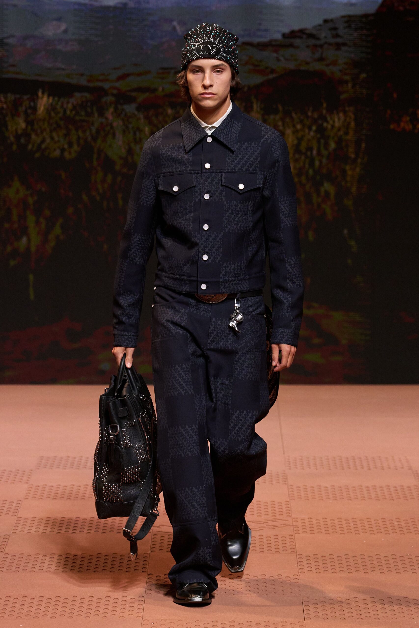 black cotton jacket and pants
