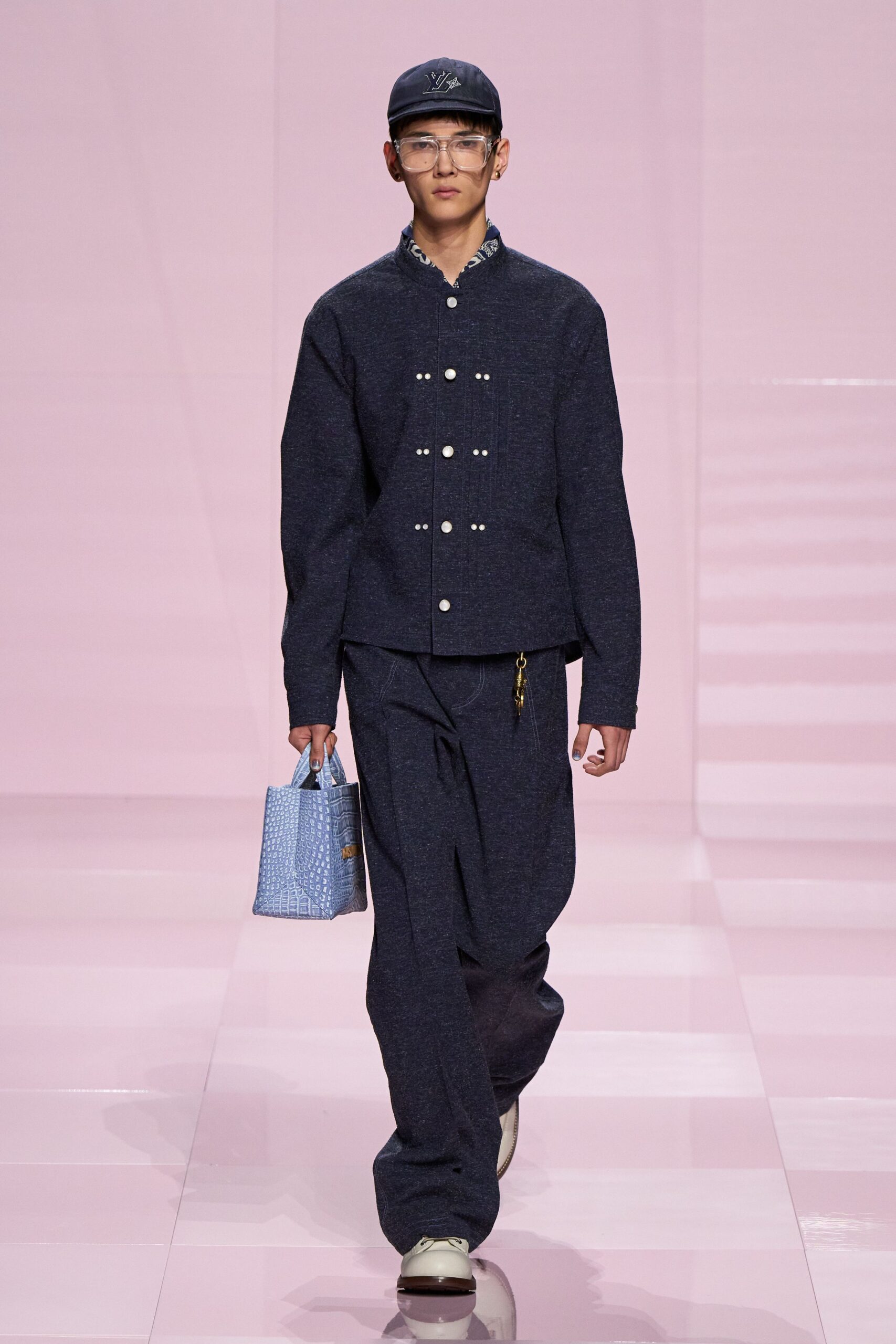 blue relaxed jacket and pants