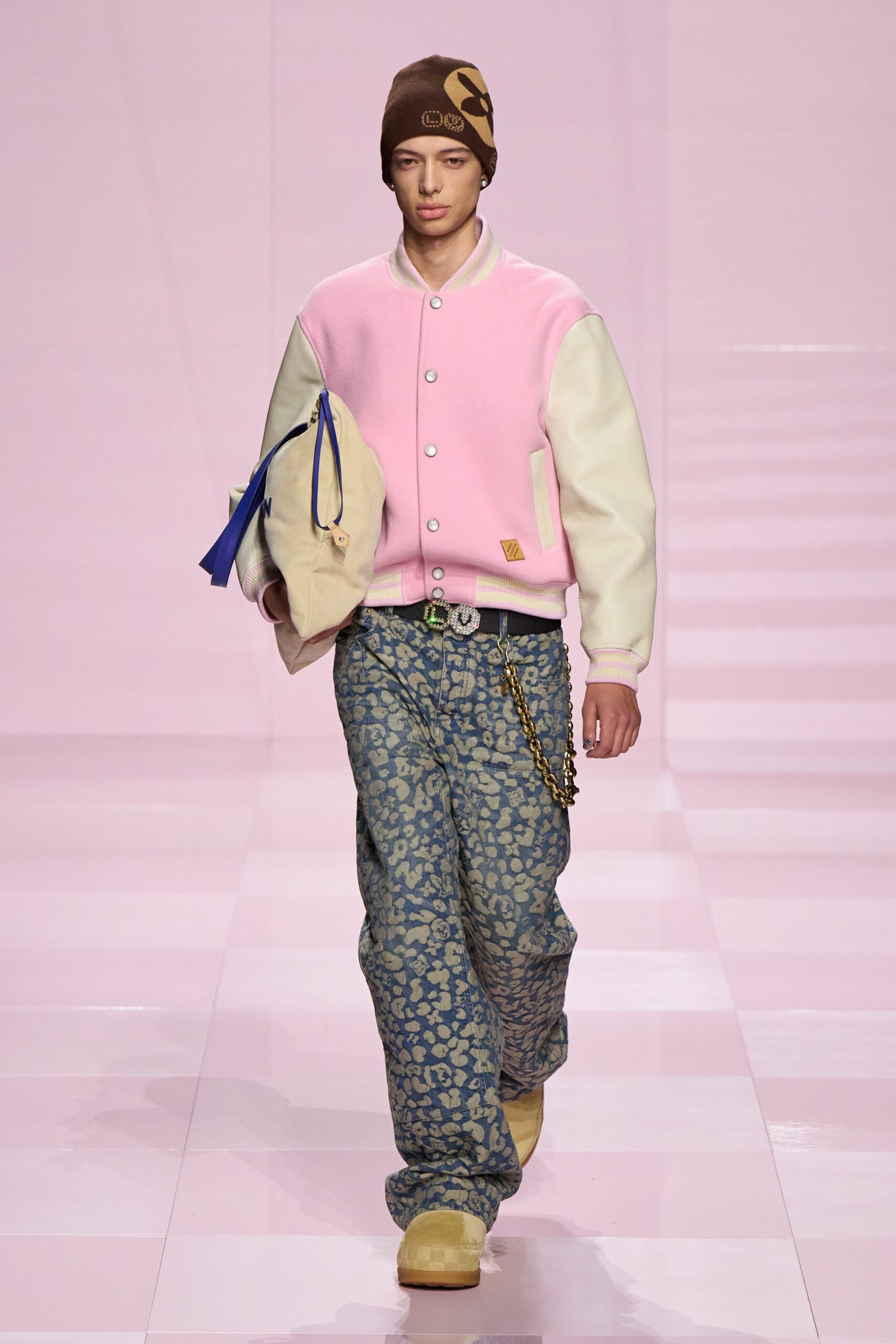 pink cotton long-sleeve collared relaxed color-blocked jacket