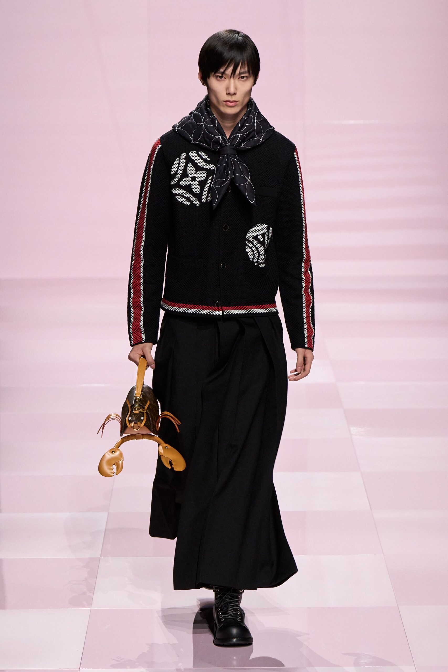 black relaxed jacket and skirt