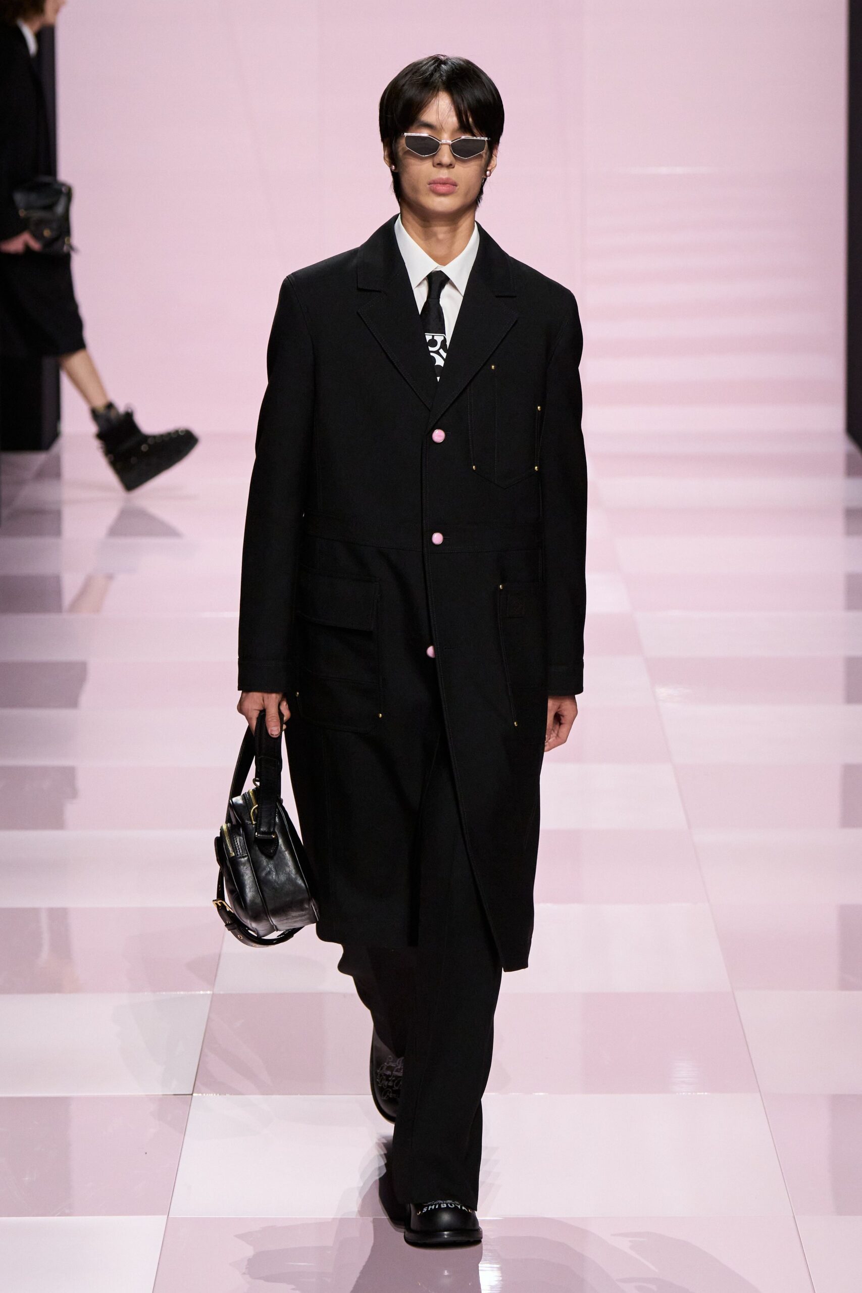 black coat and pants outfit