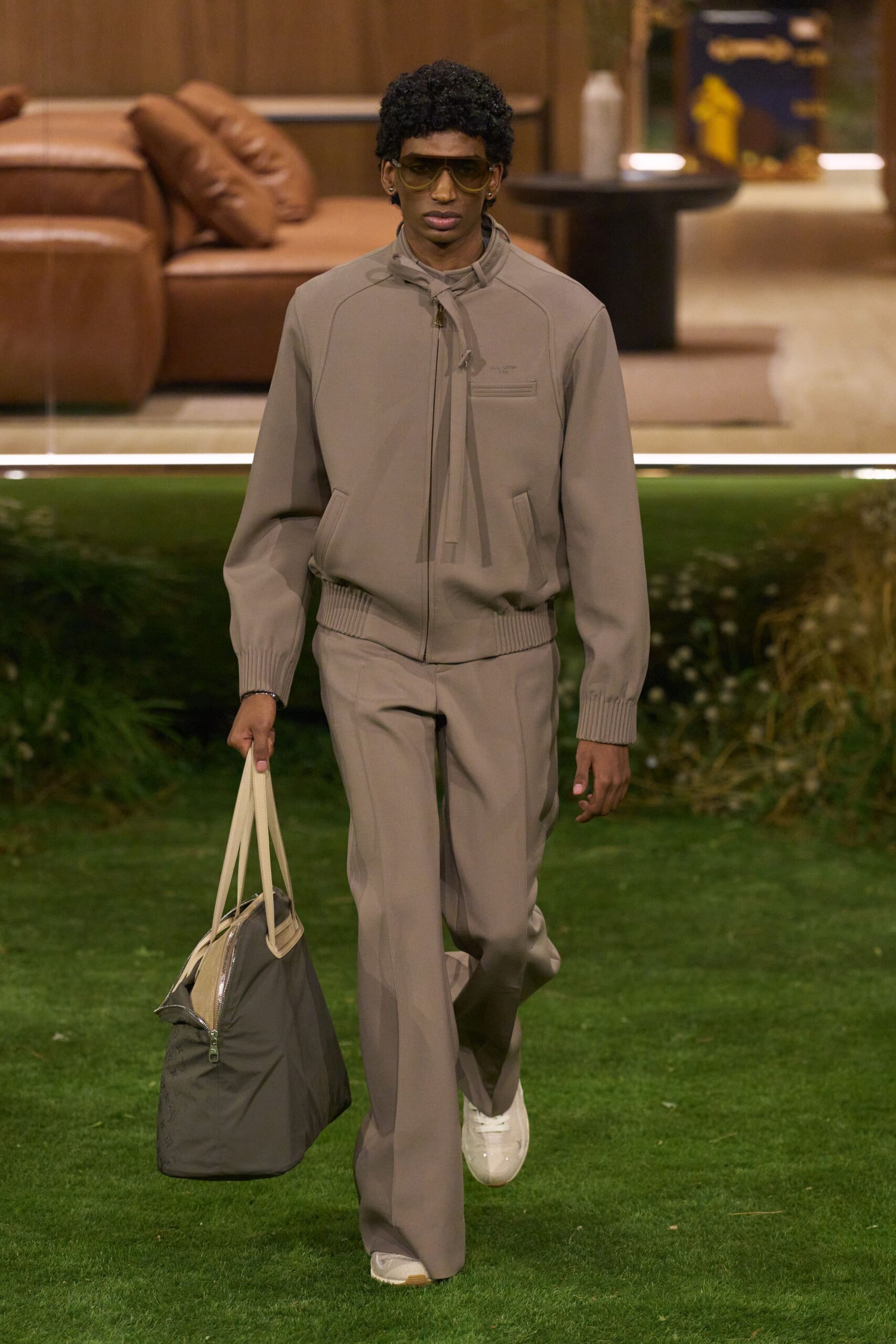 beige relaxed jacket and pants