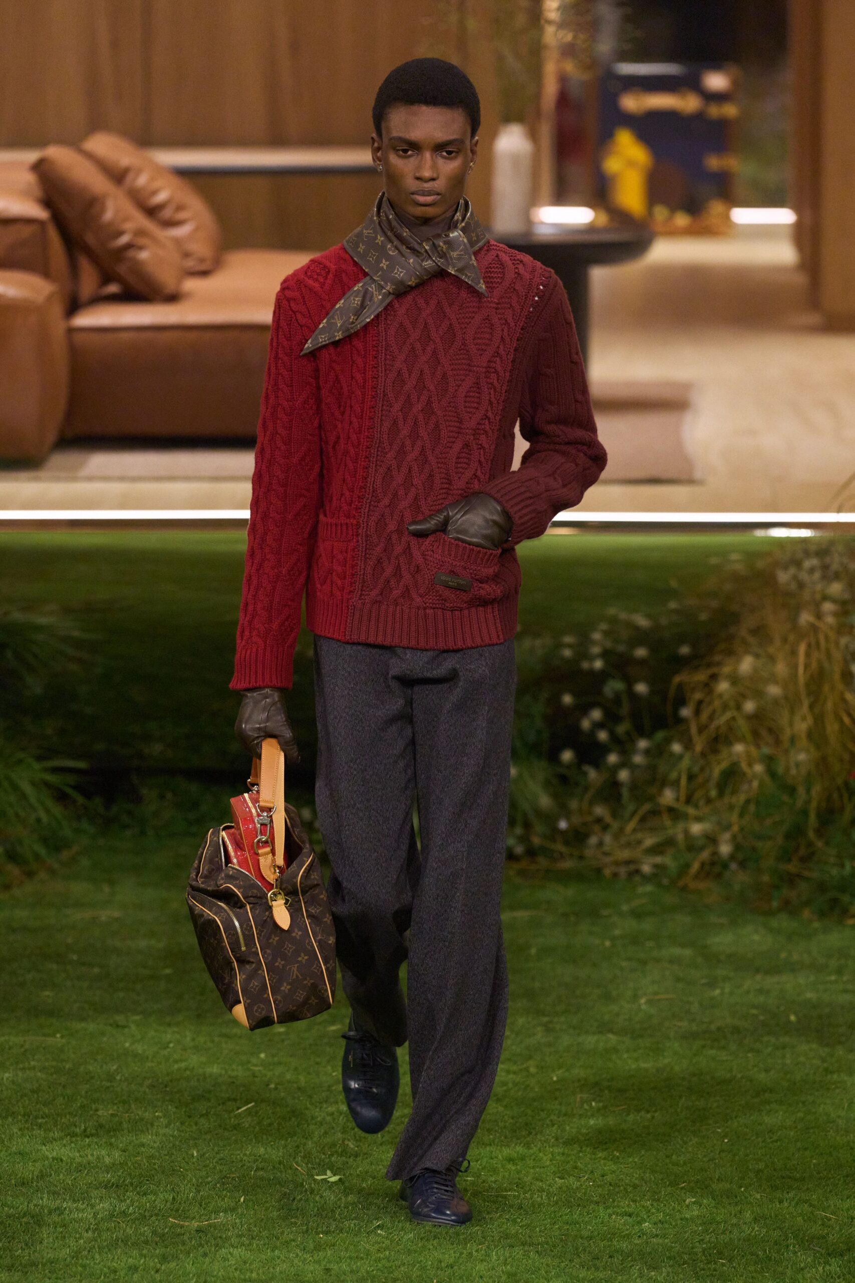 brown silk scarf