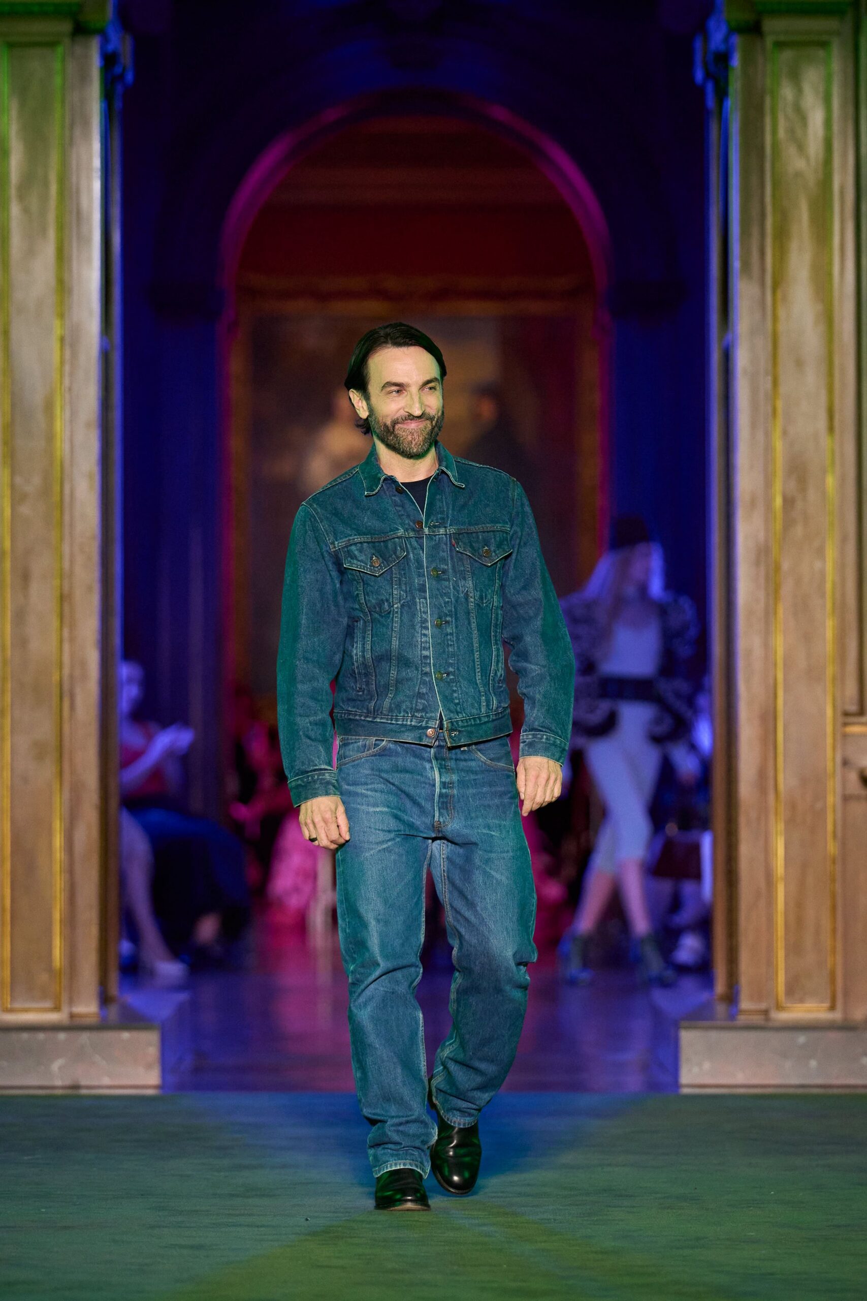 blue denim jacket and pants