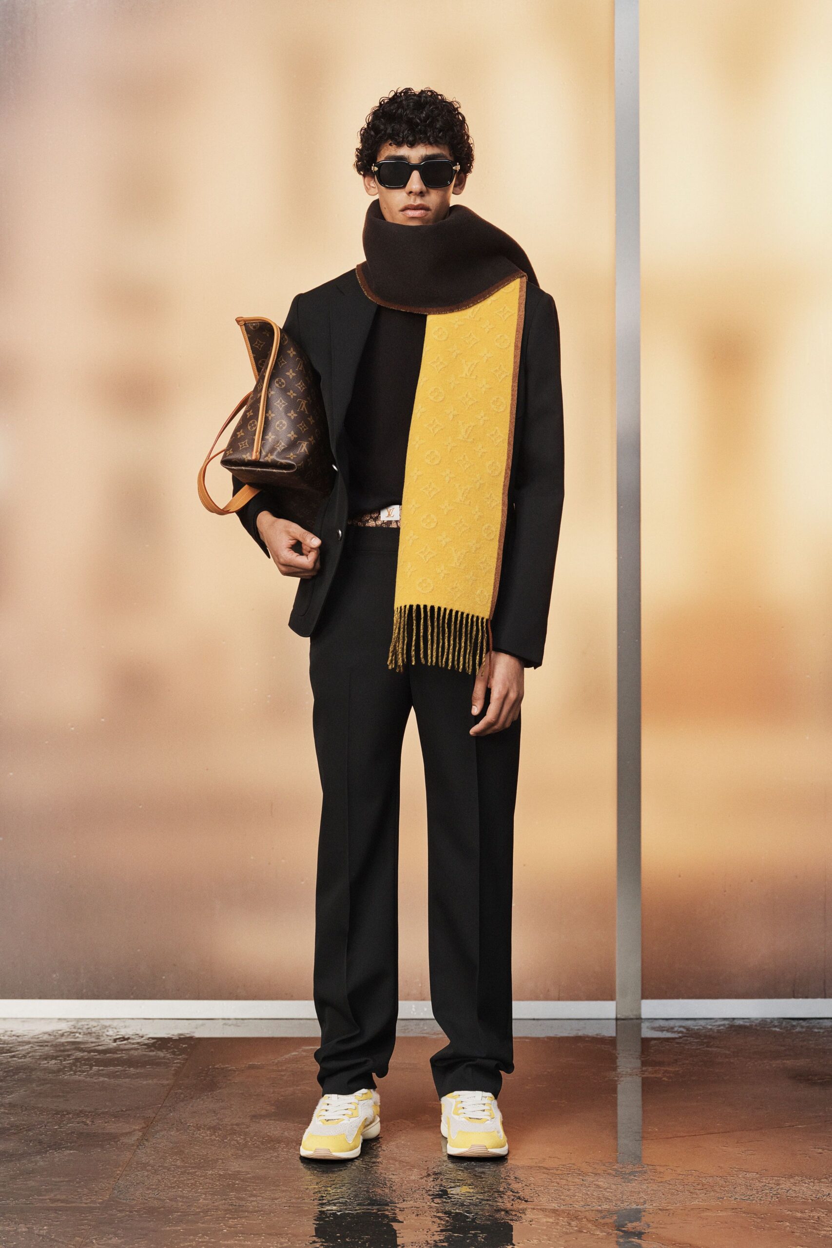 brown fringed scarf