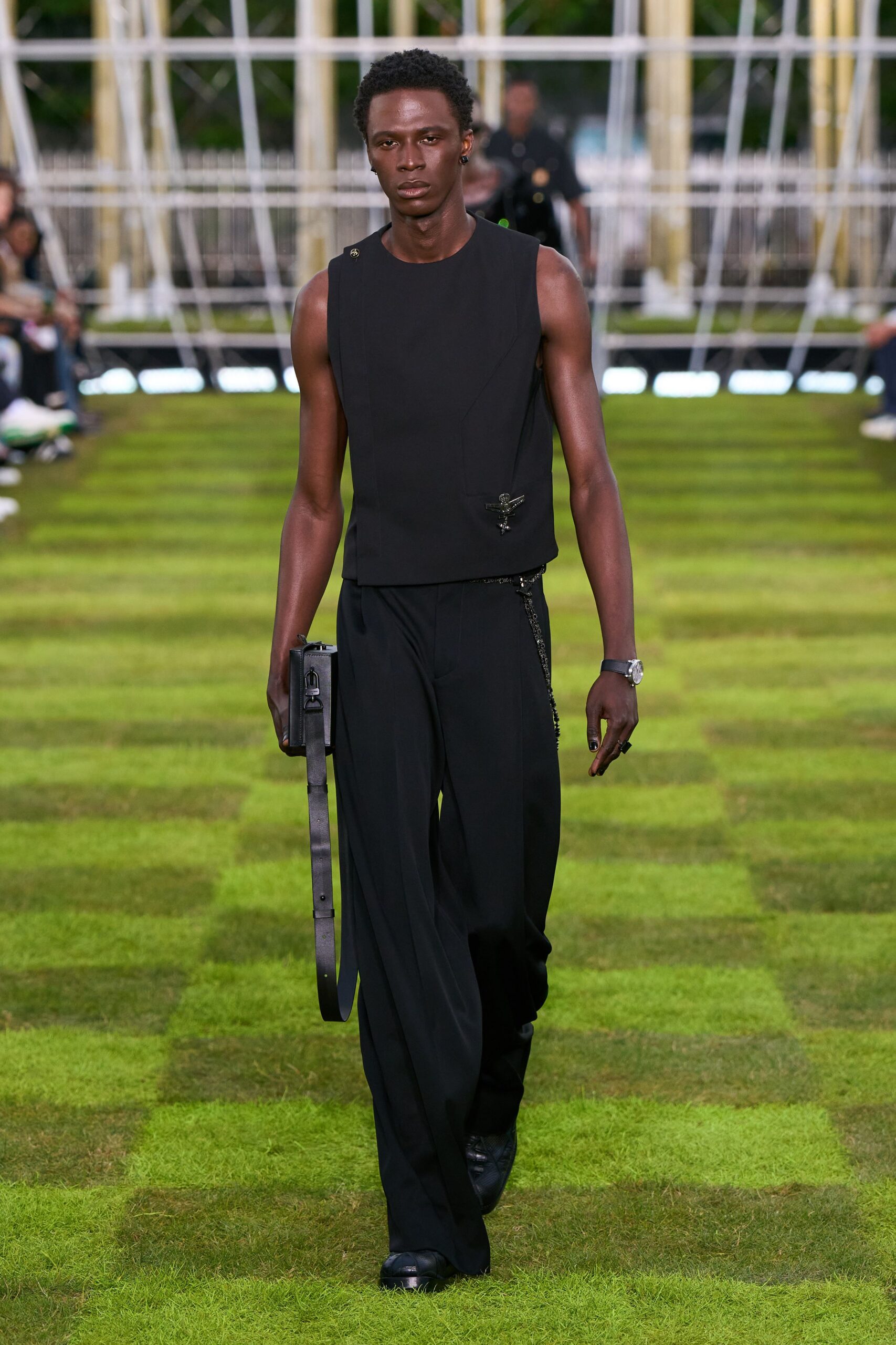 black leather bag