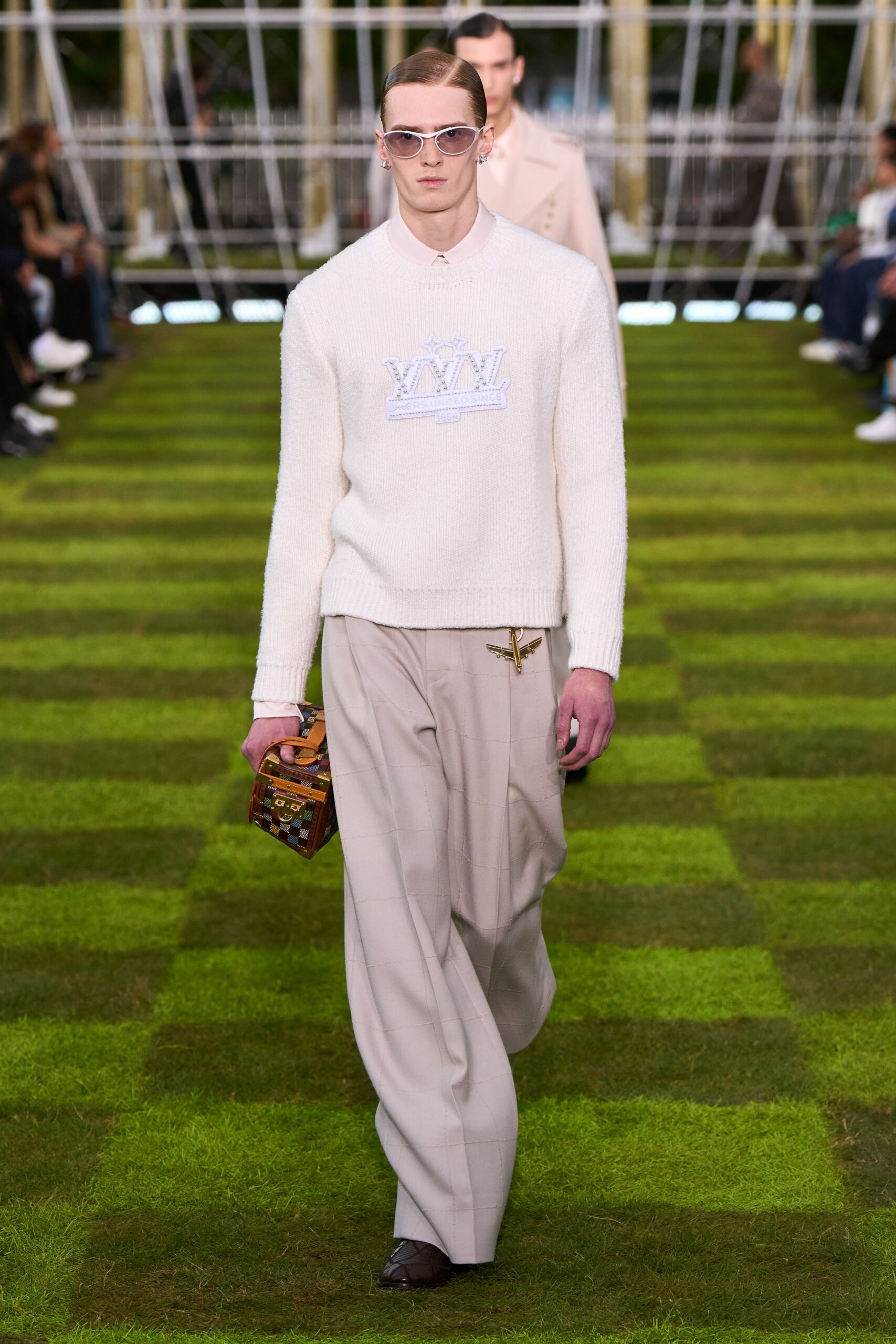 white cotton long-sleeve collared relaxed embroidered sweater