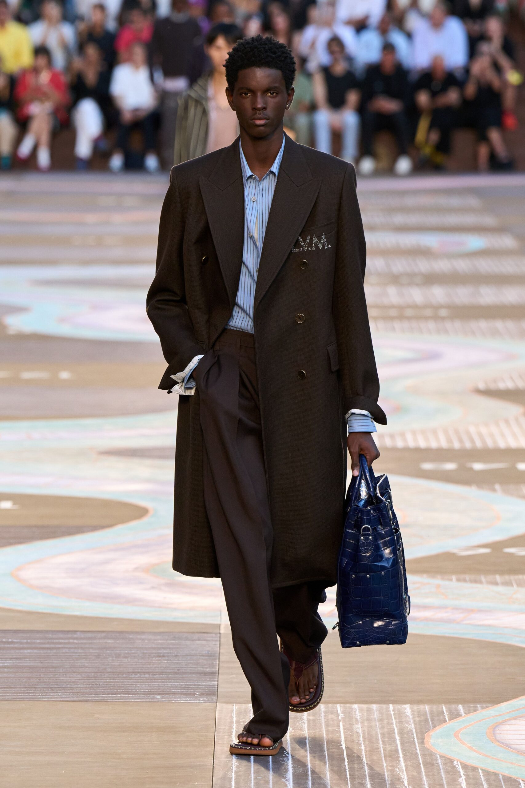brown wool long-sleeve double-breasted structured coat