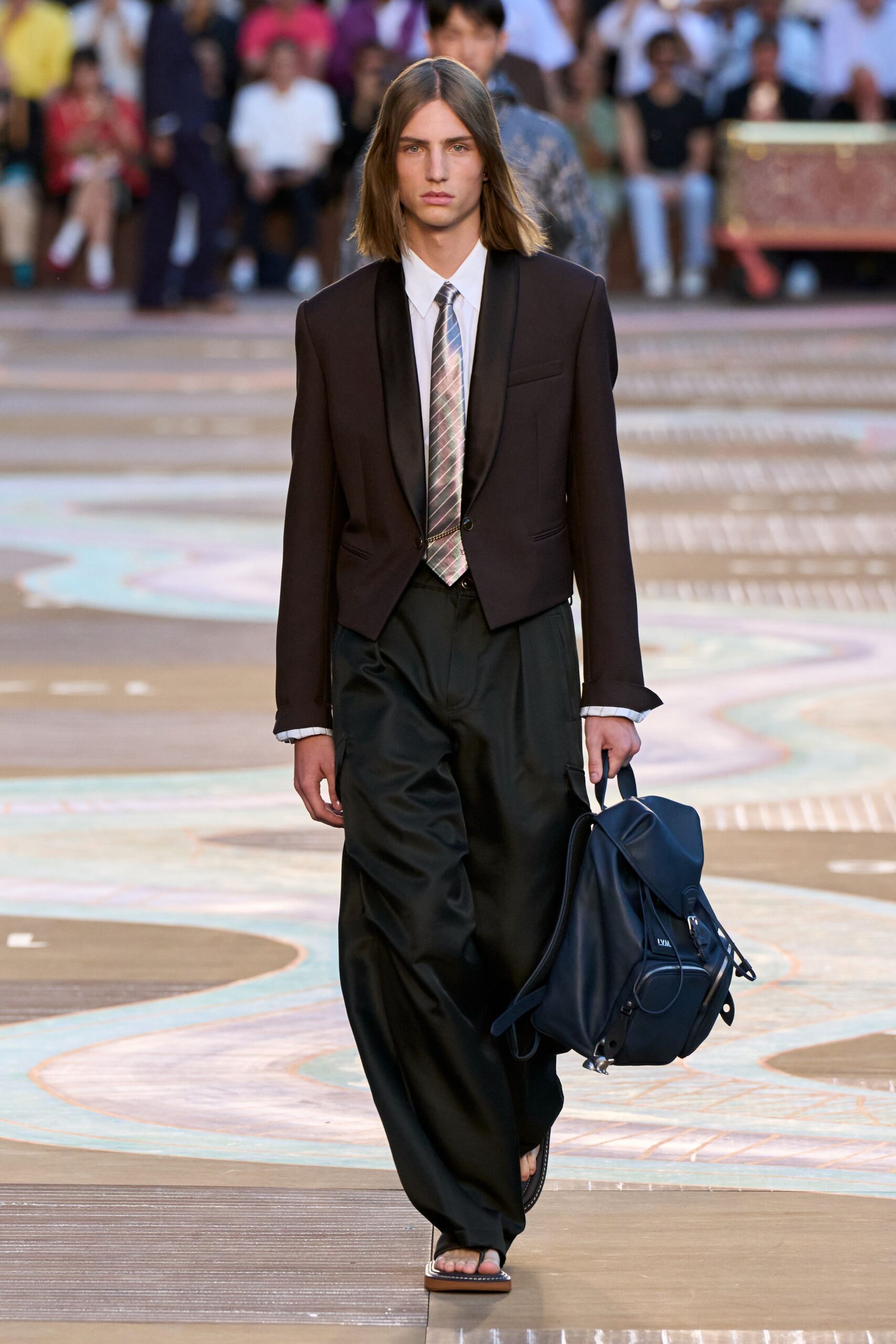 black tailored blazer with relaxed pants