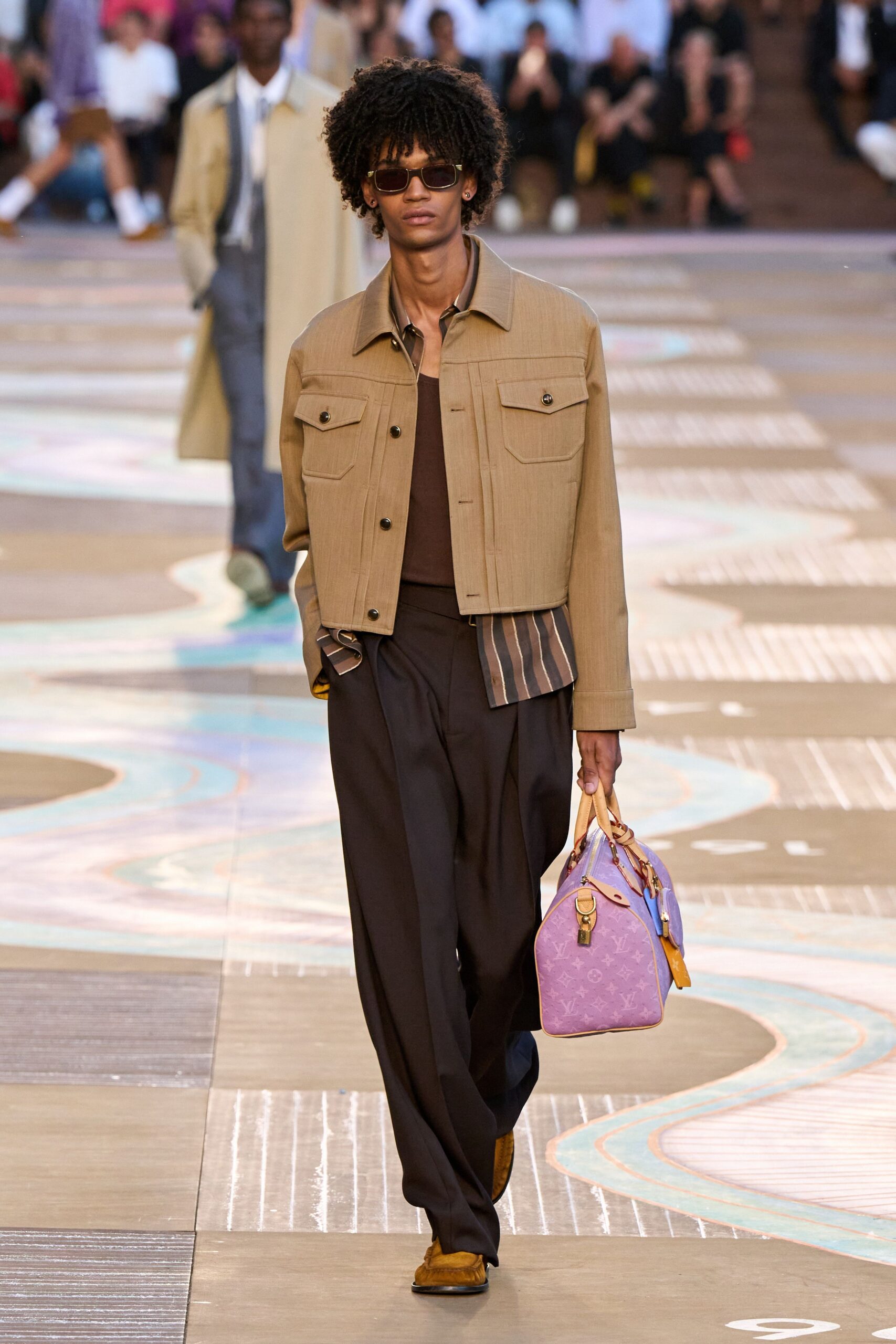 purple leather bag