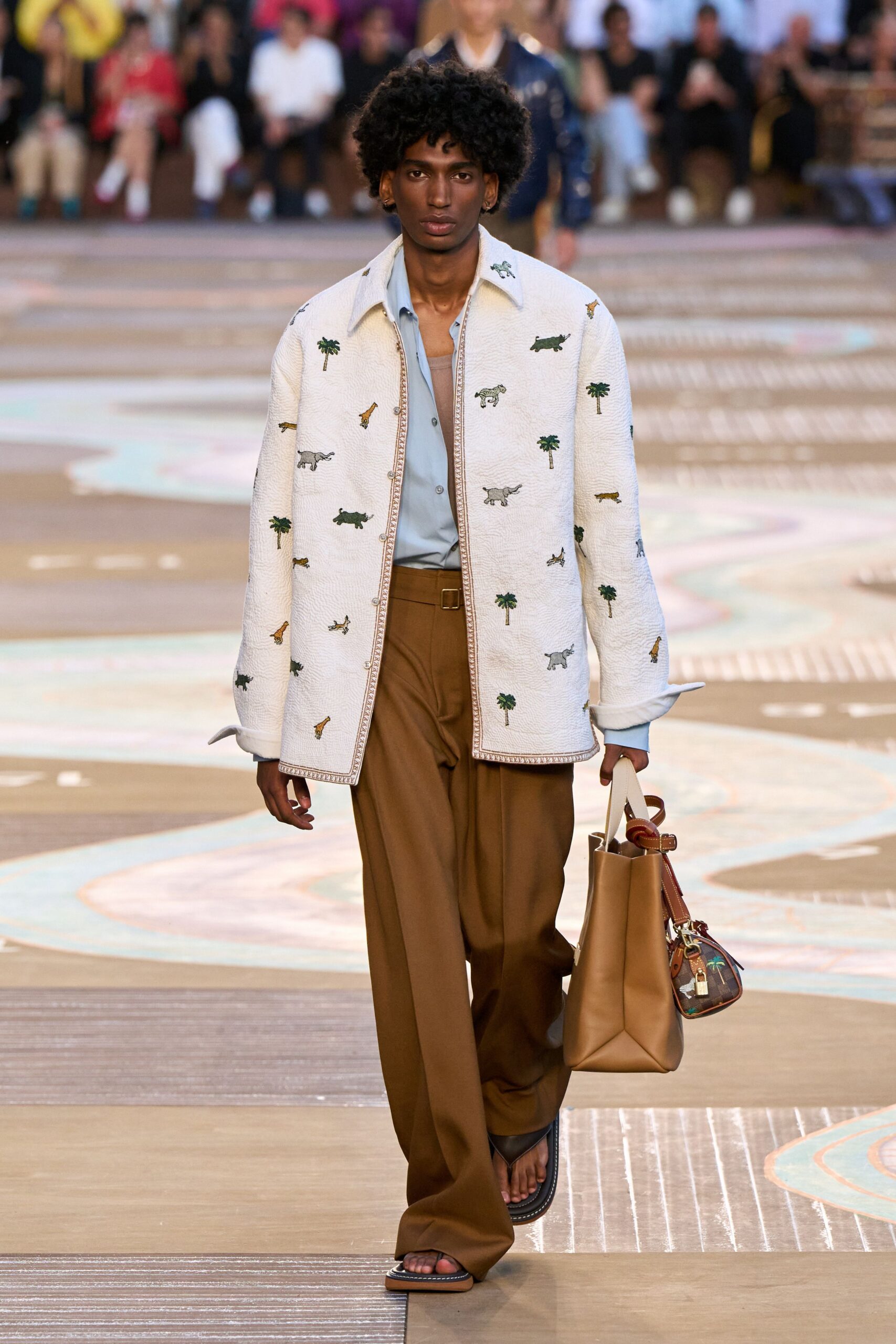 white cotton long-sleeve collared relaxed embroidered jacket