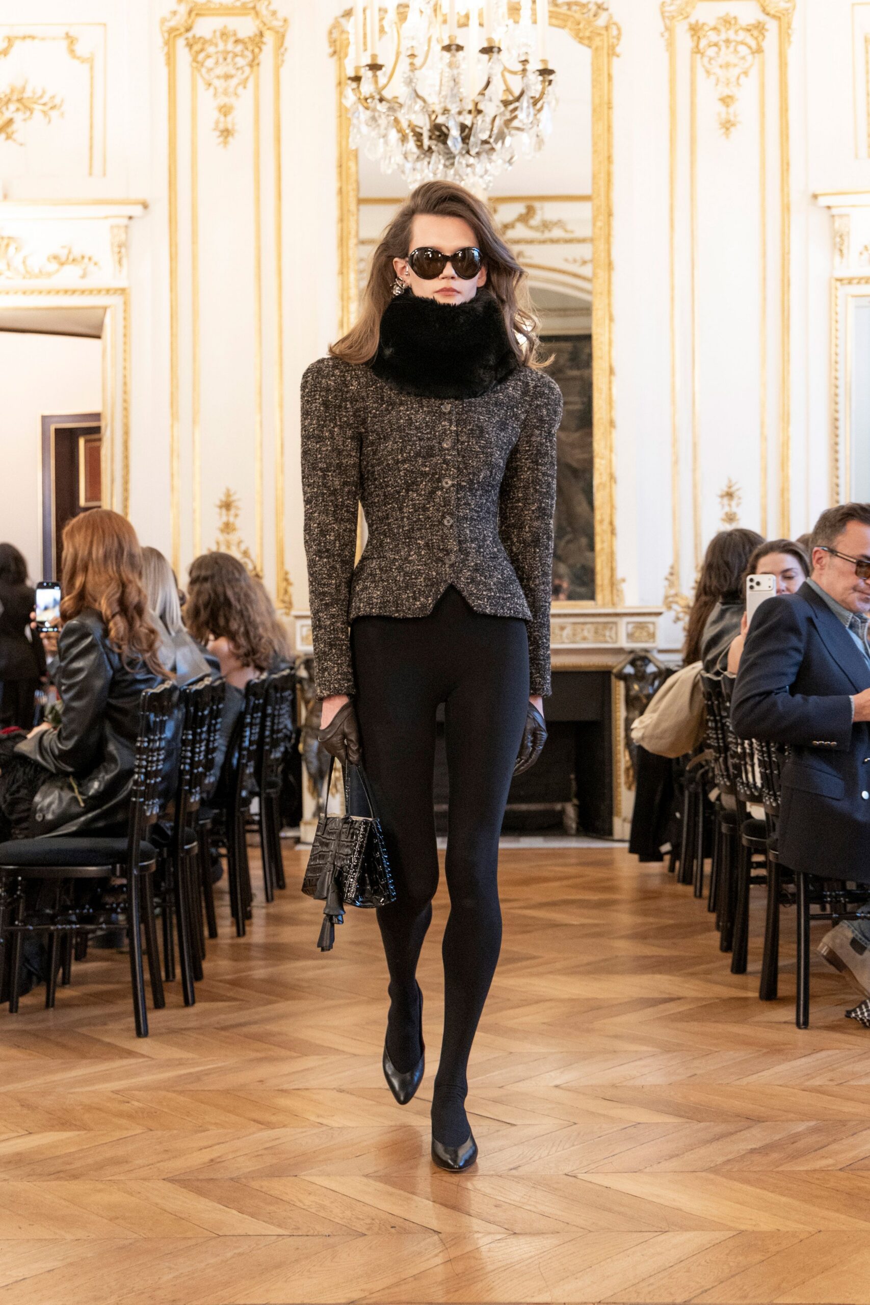 black fur scarf
