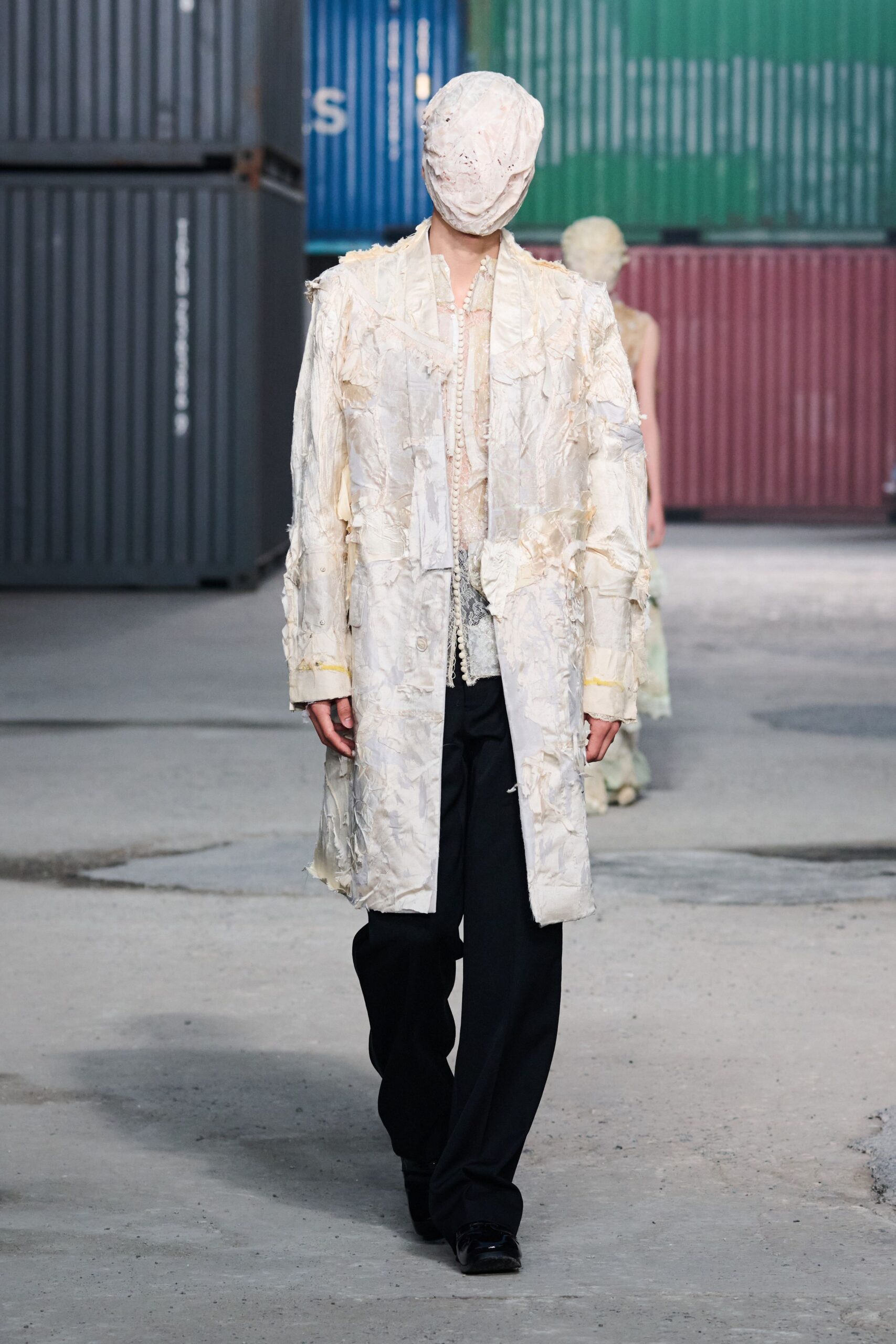 white silk long-sleeve relaxed layered coat
