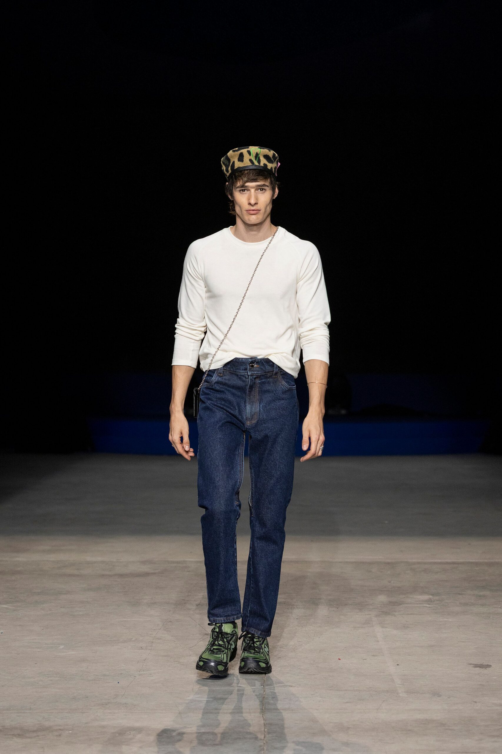blue denim slim straight-leg jeans