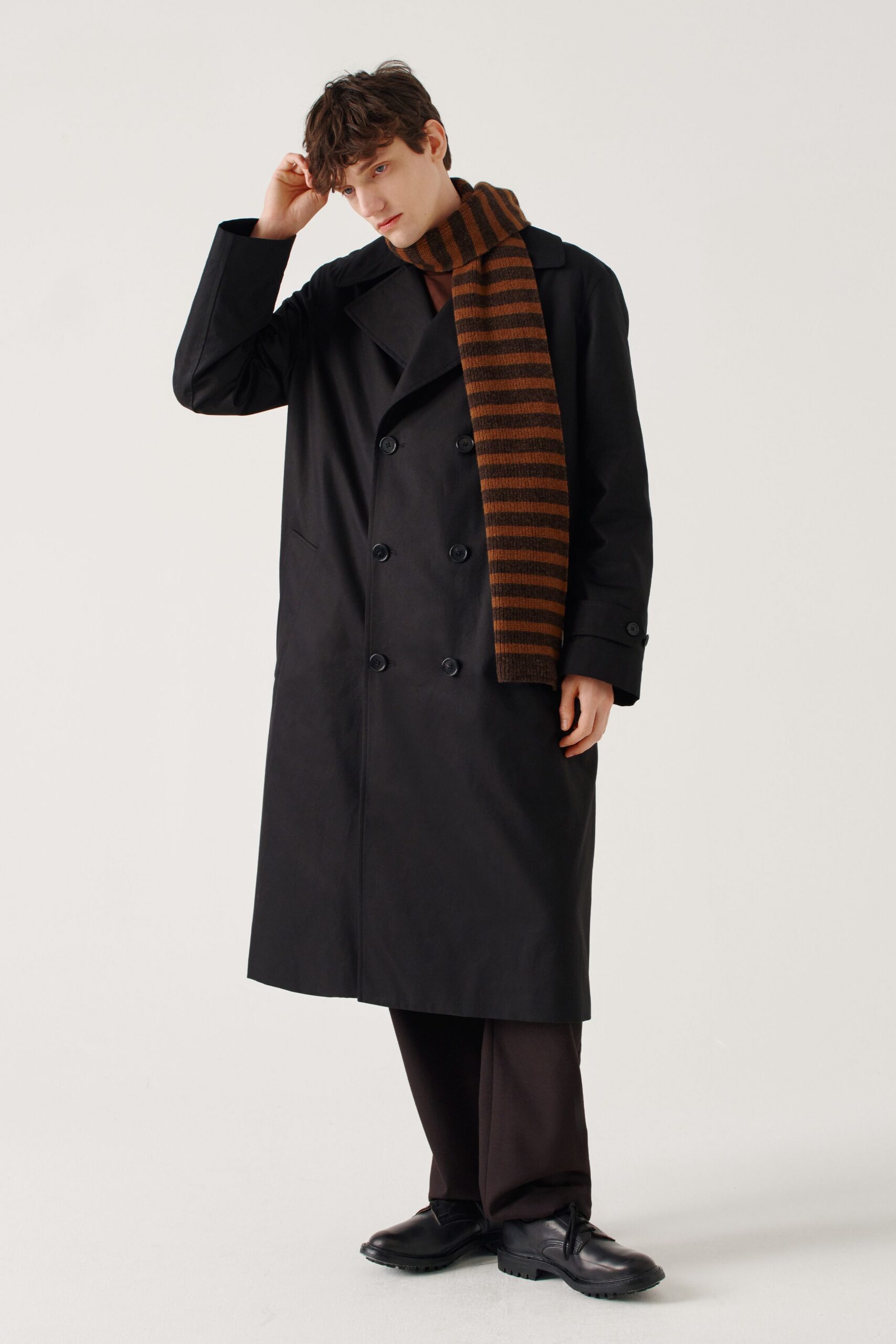brown striped scarf