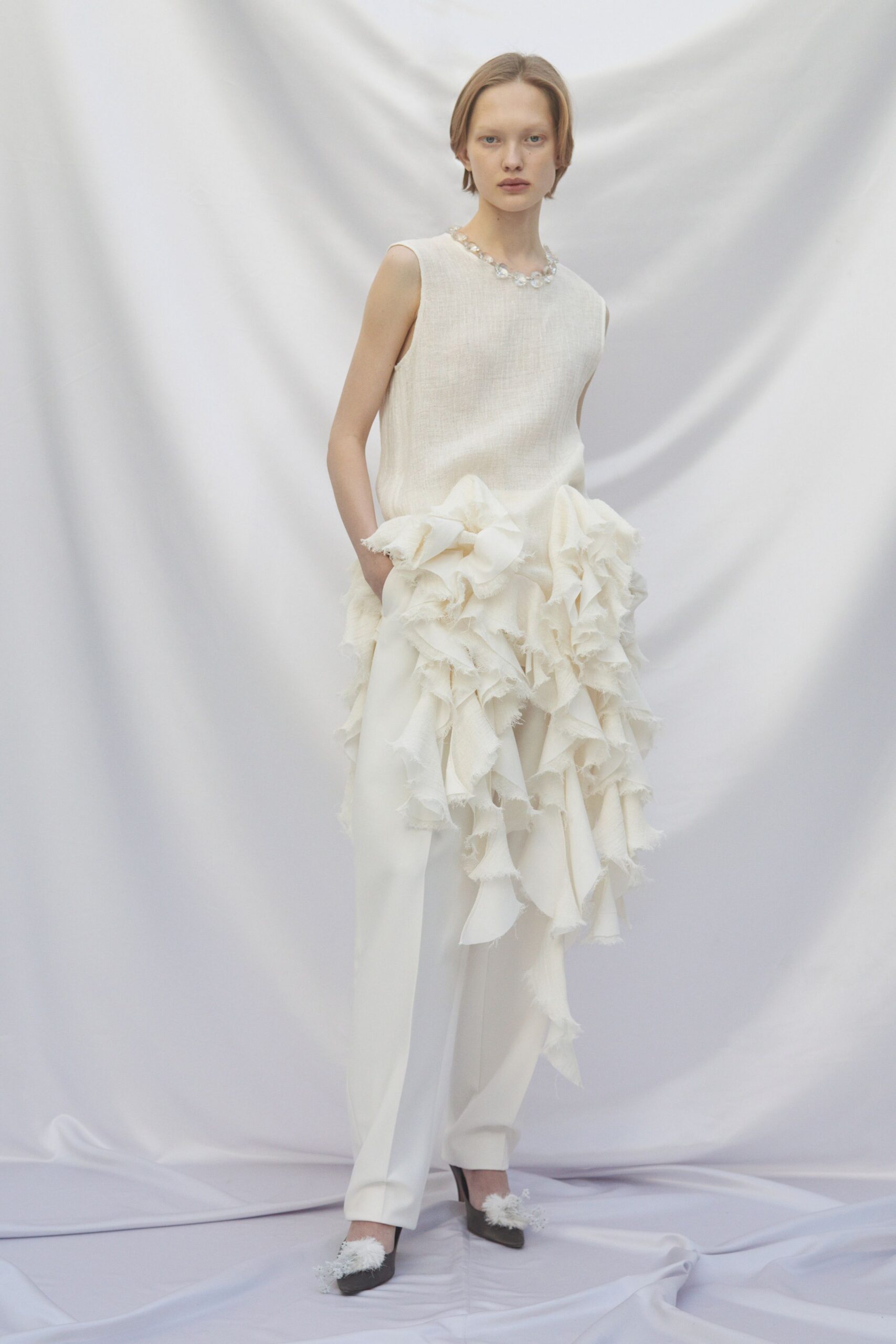 white cotton relaxed straight-leg pants