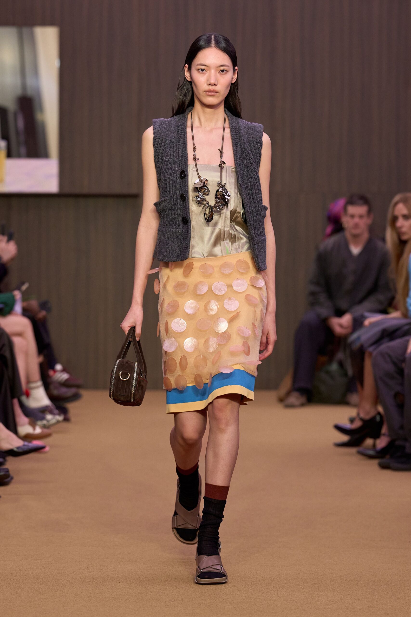 multi silk fitted pleated mini skirt
