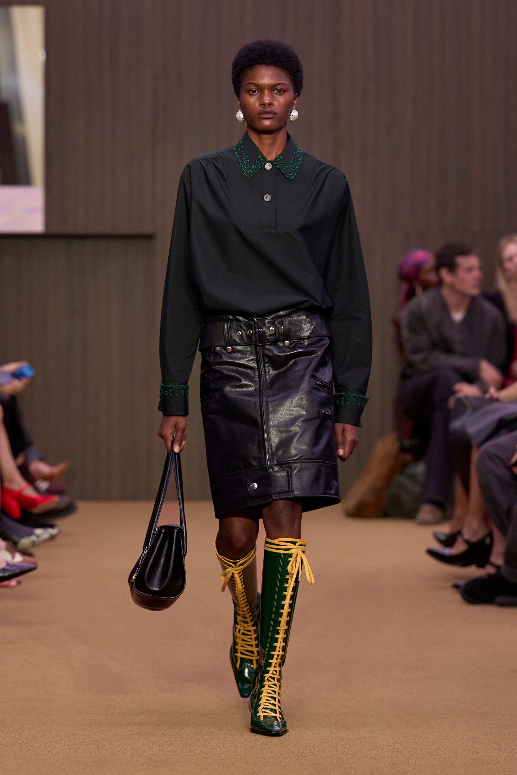 green leather boots