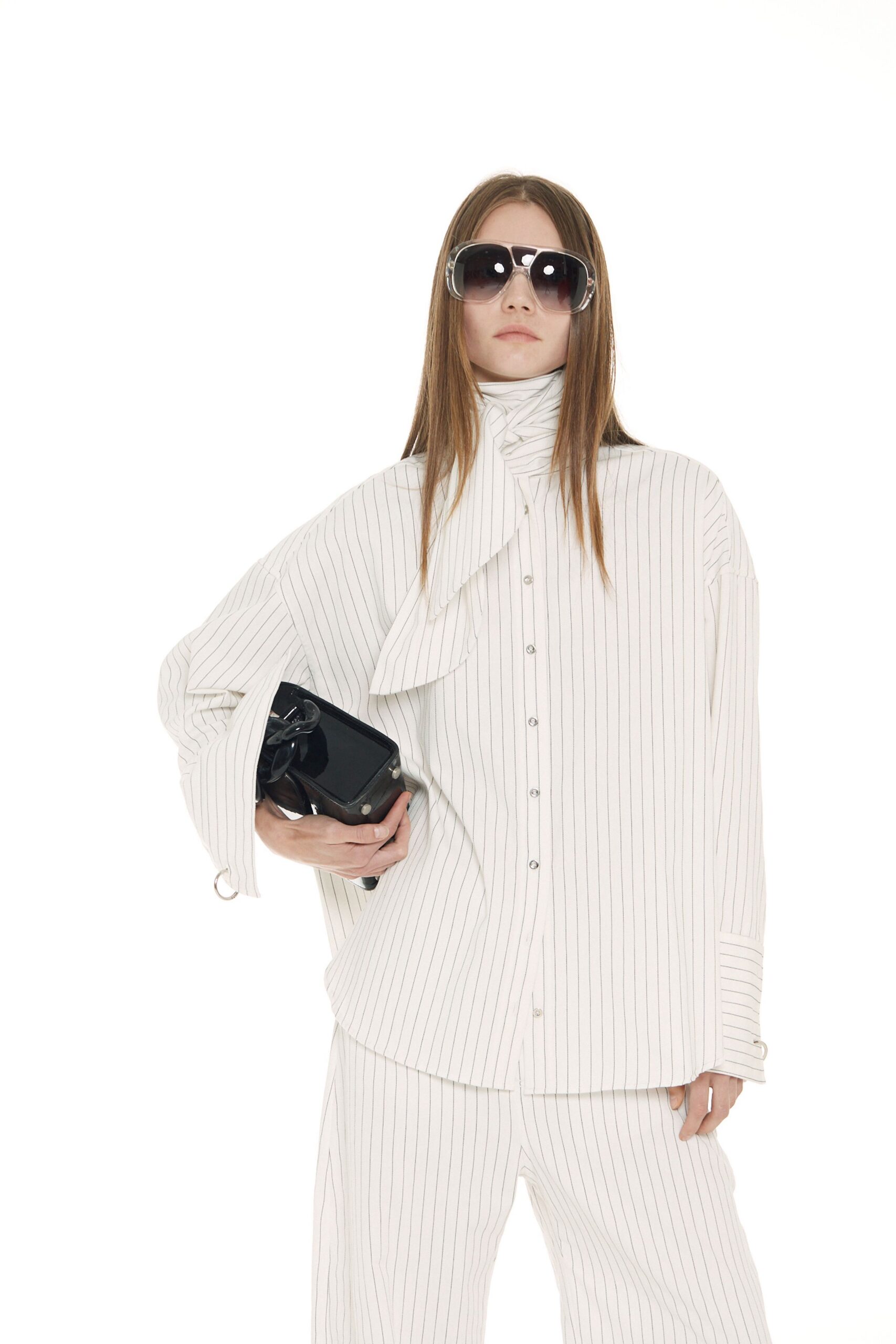 white cotton relaxed straight-leg pants