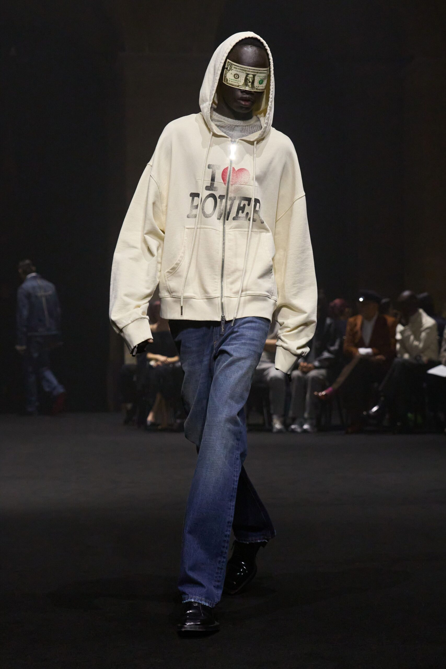 beige cotton long-sleeve hooded oversized printed hoodie