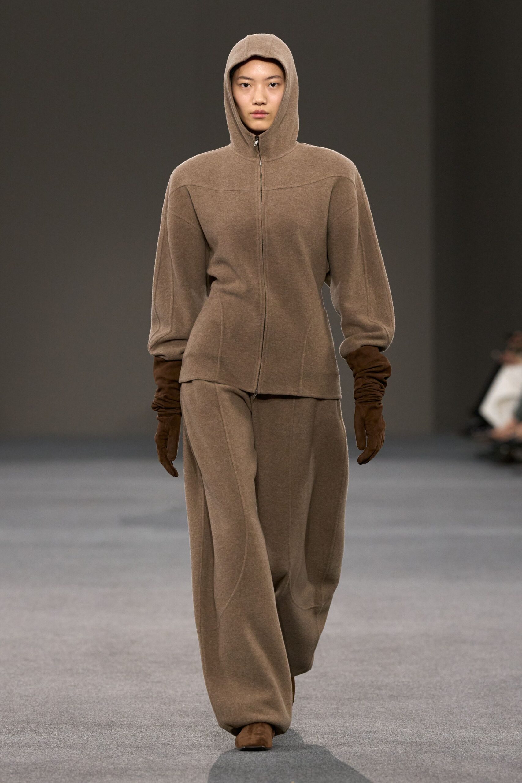 brown relaxed hoodie and pants