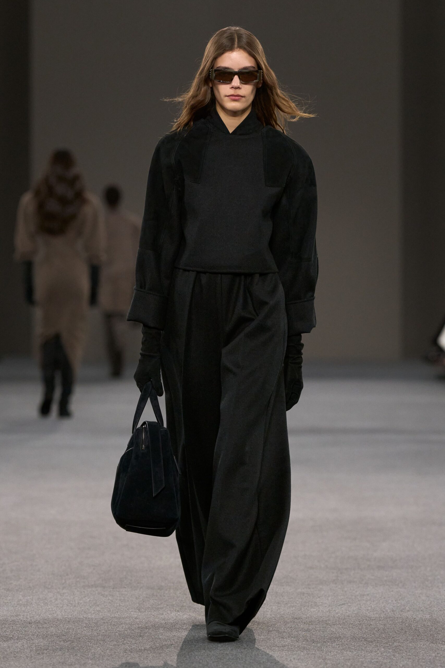 black relaxed jumpsuit with accessories