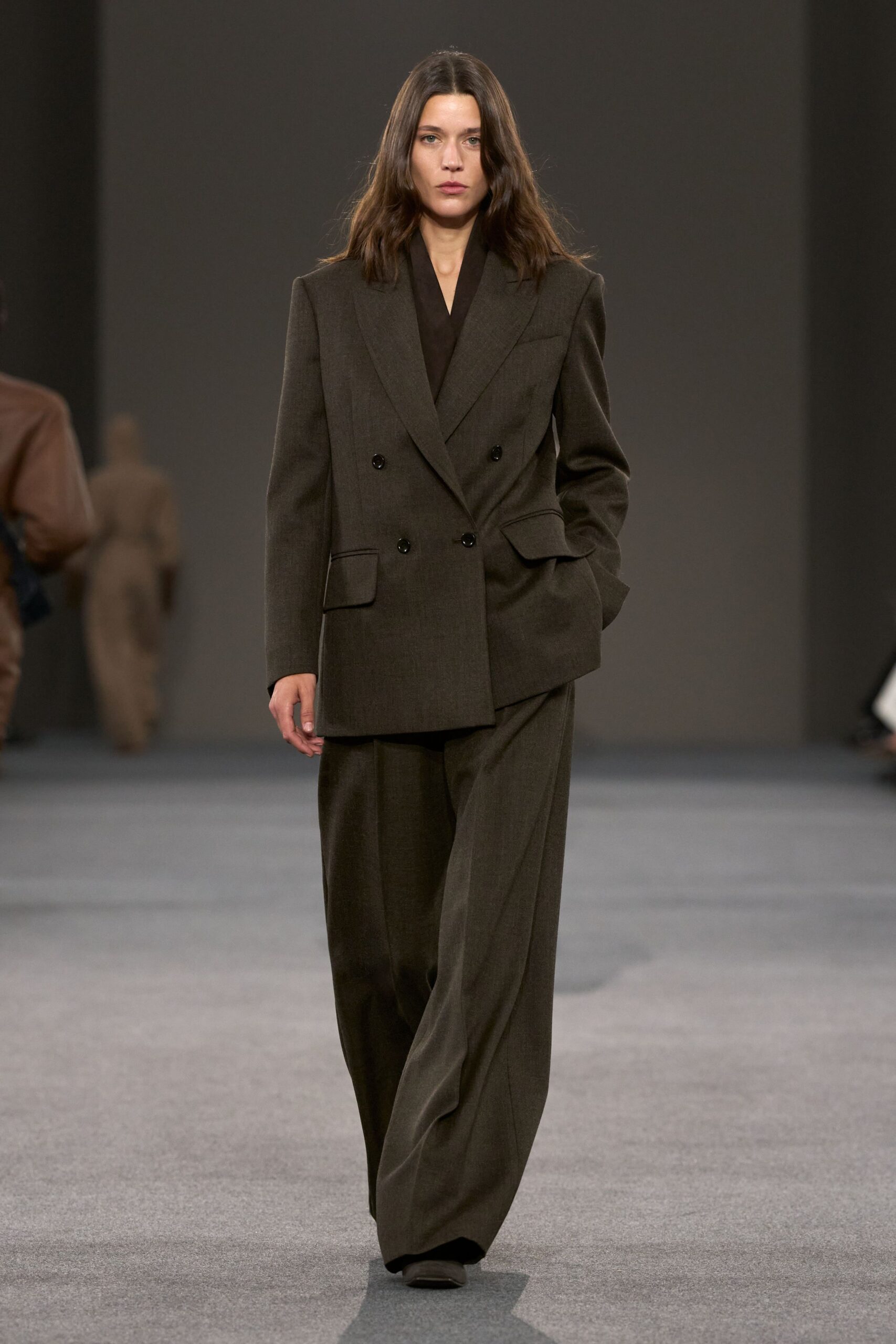 brown tailored wool suit