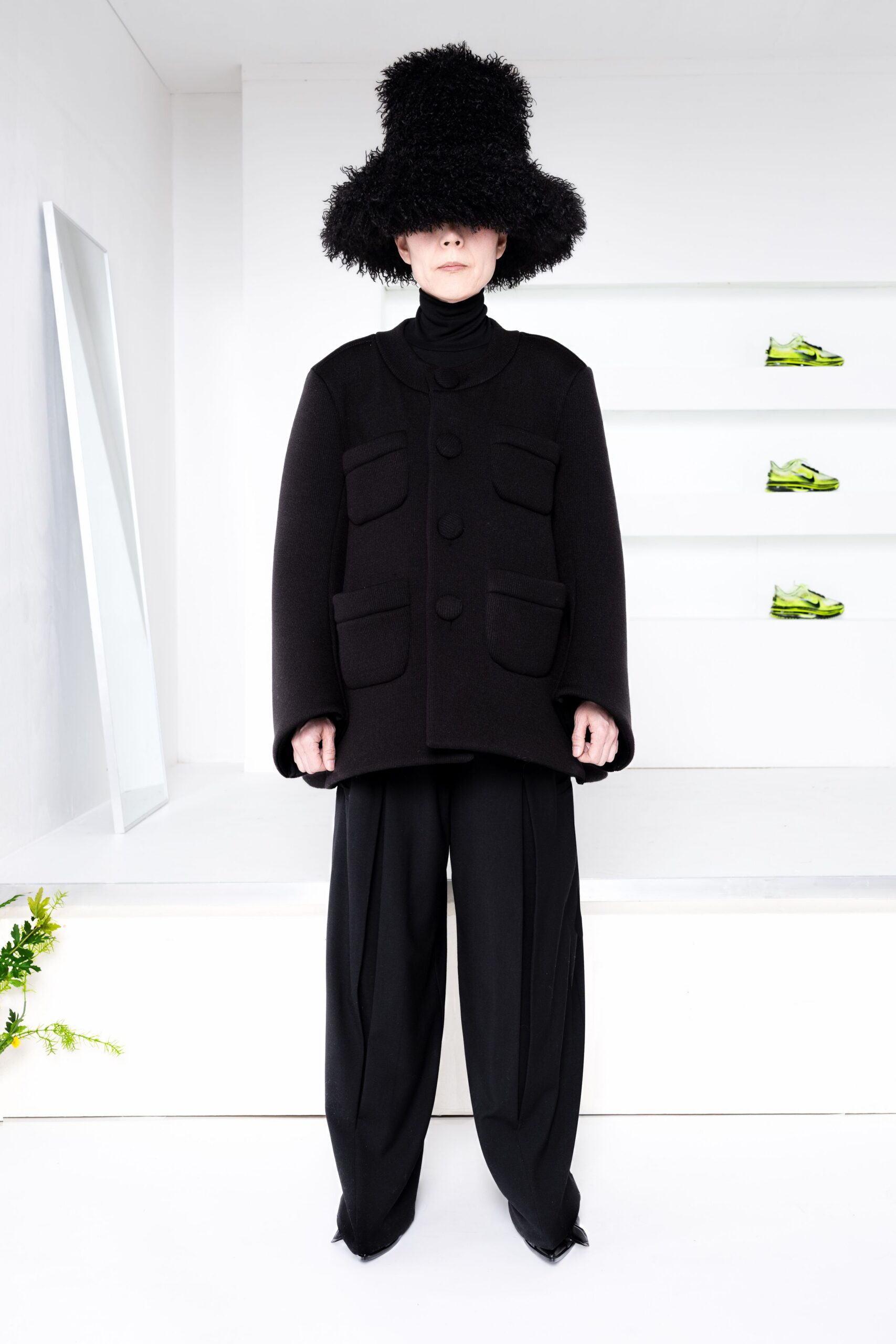 black fur hat
