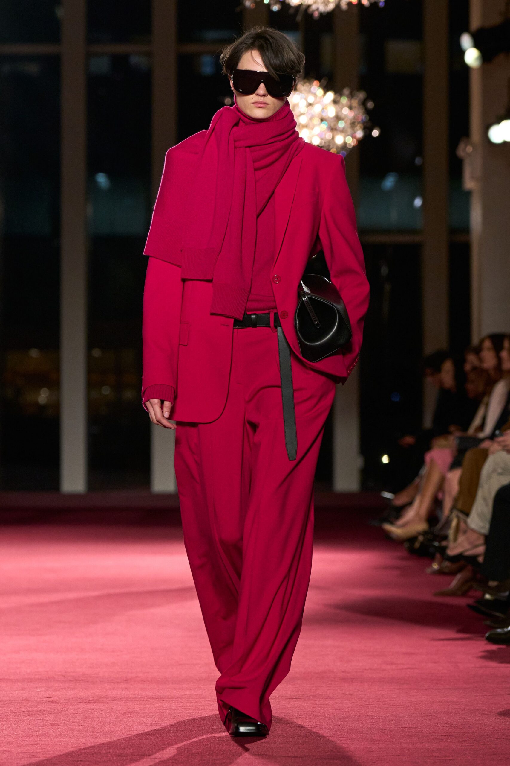 red relaxed wide-leg pants