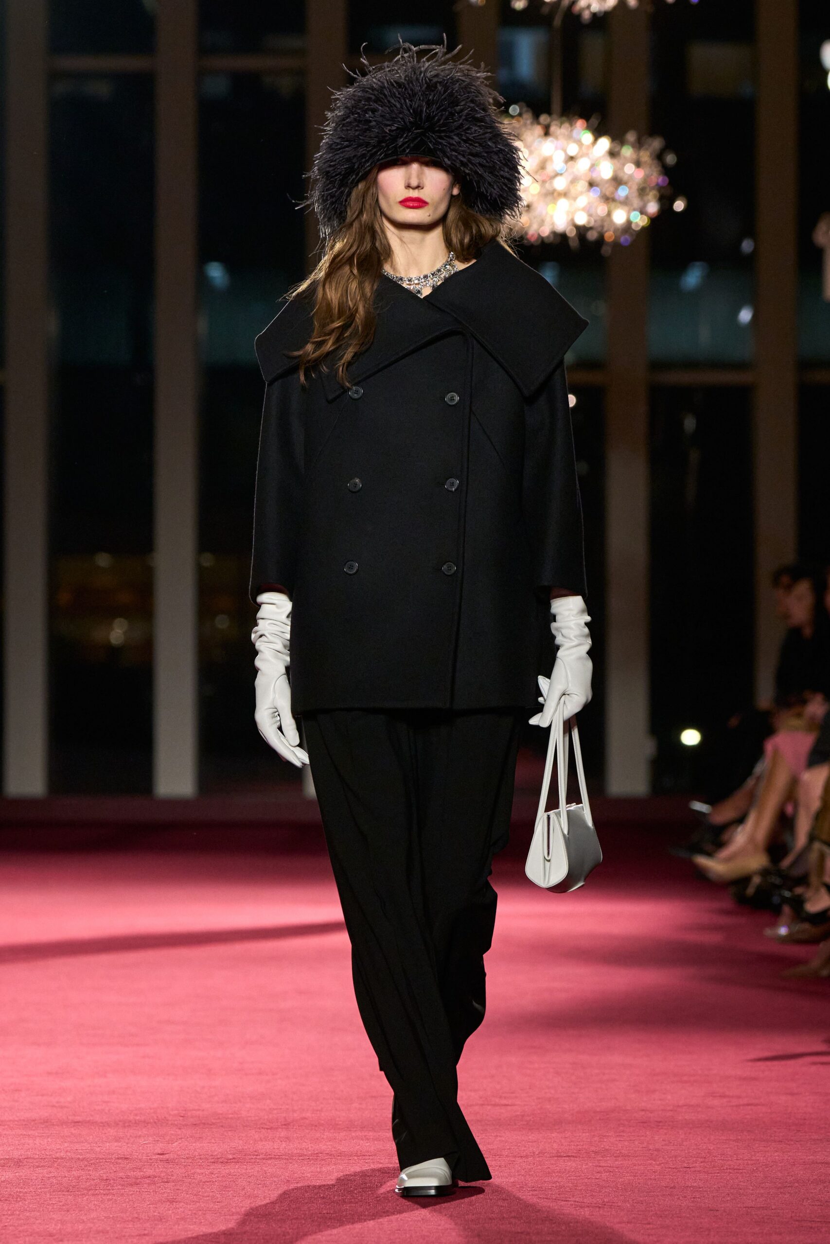 white leather gloves