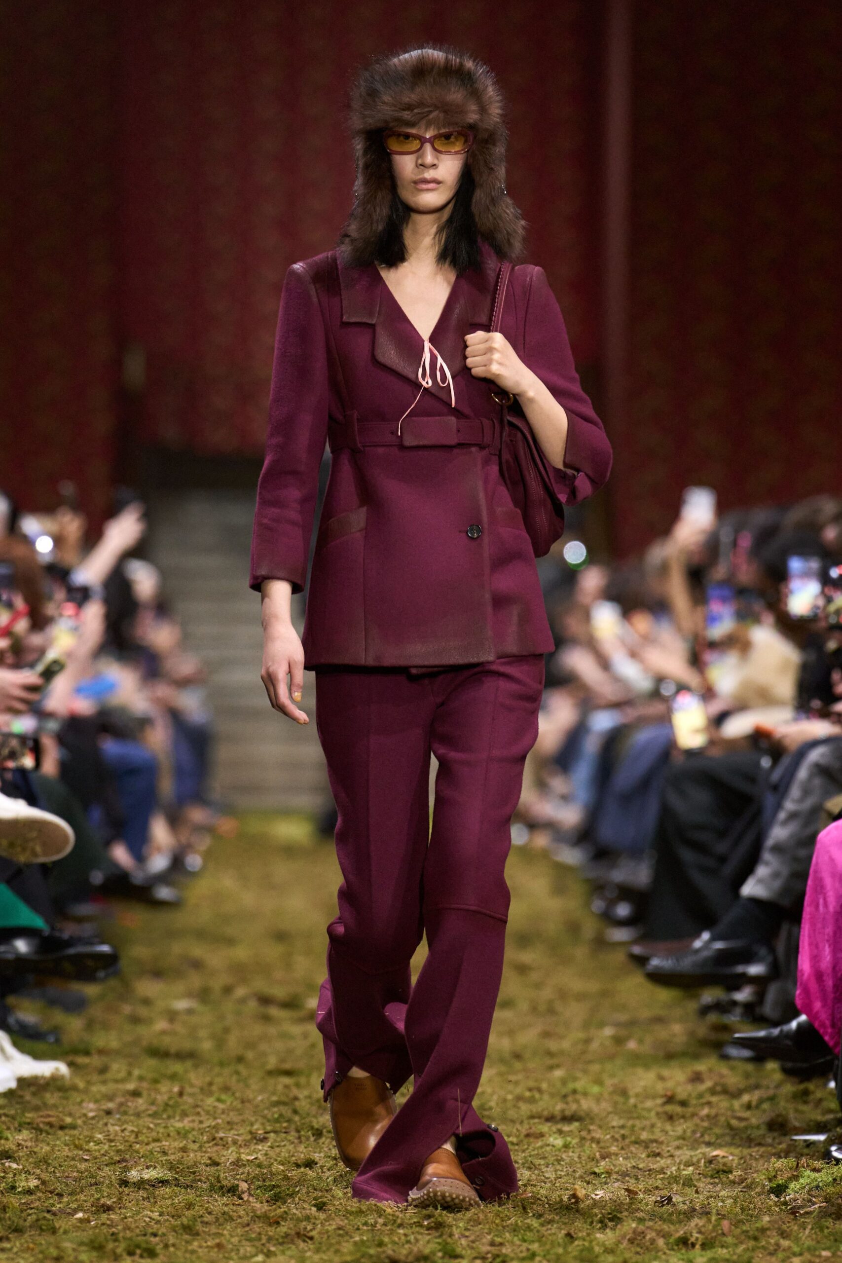 purple tailored blazer and pants
