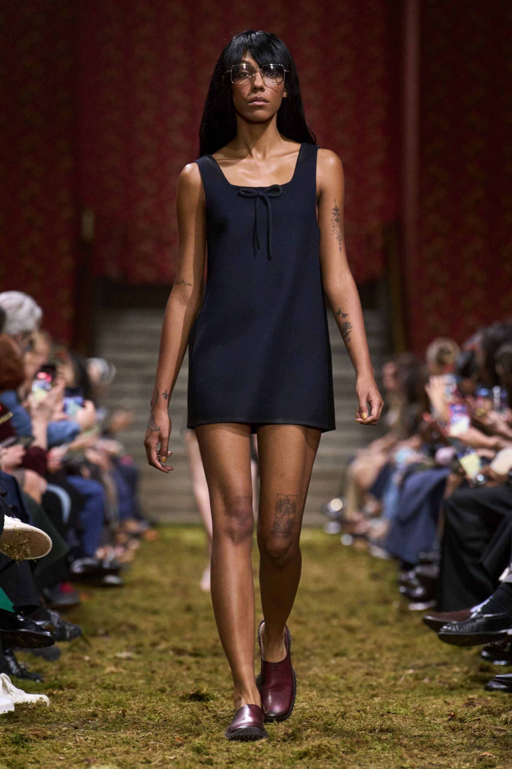 black cotton sleeveless scoop-neck fitted straight-leg mini dress