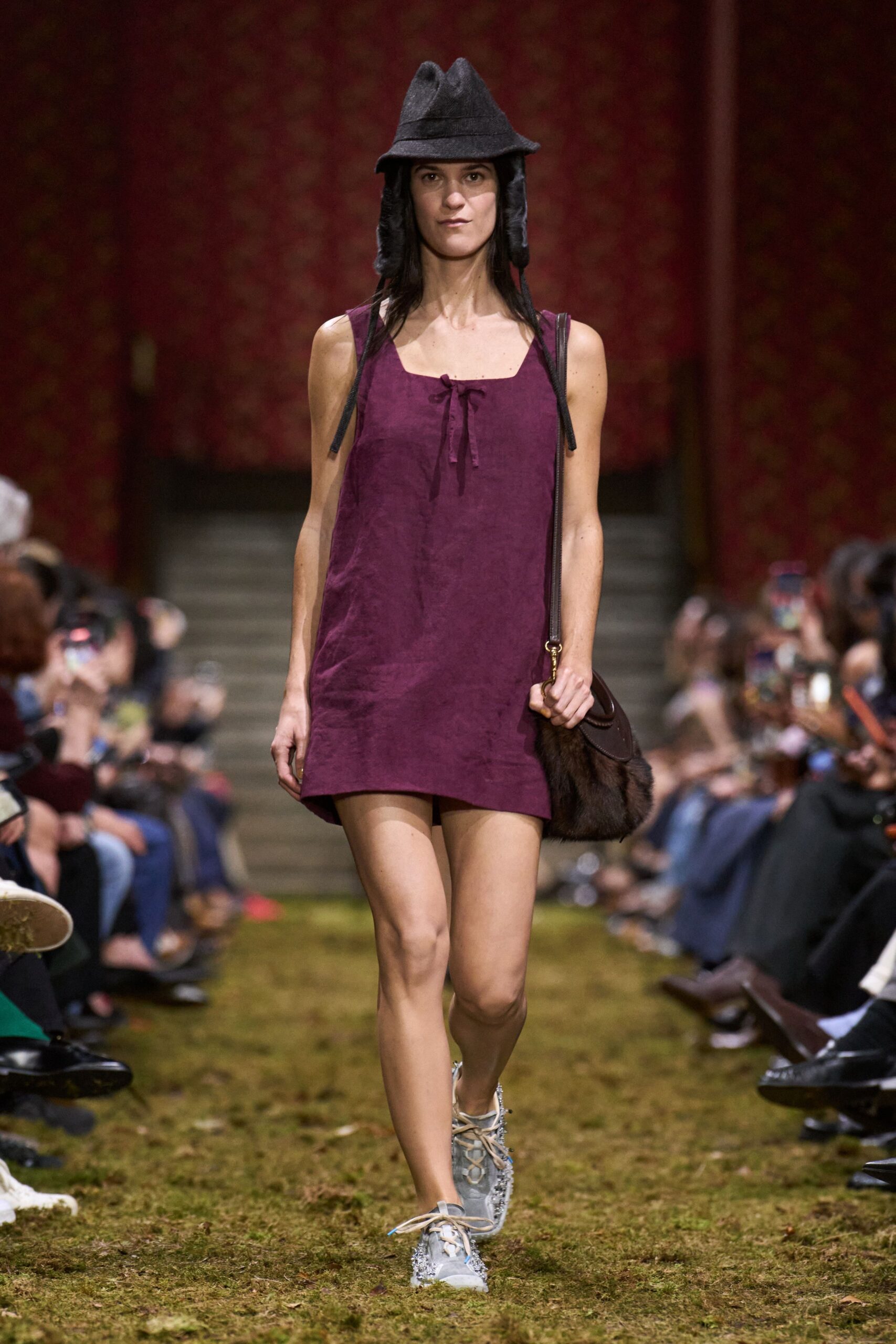 purple cotton sleeveless v-neck relaxed mini dress
