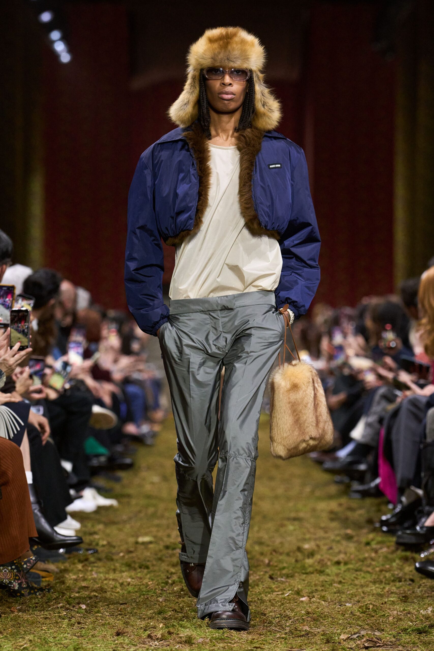 gray jersey relaxed zippered pants