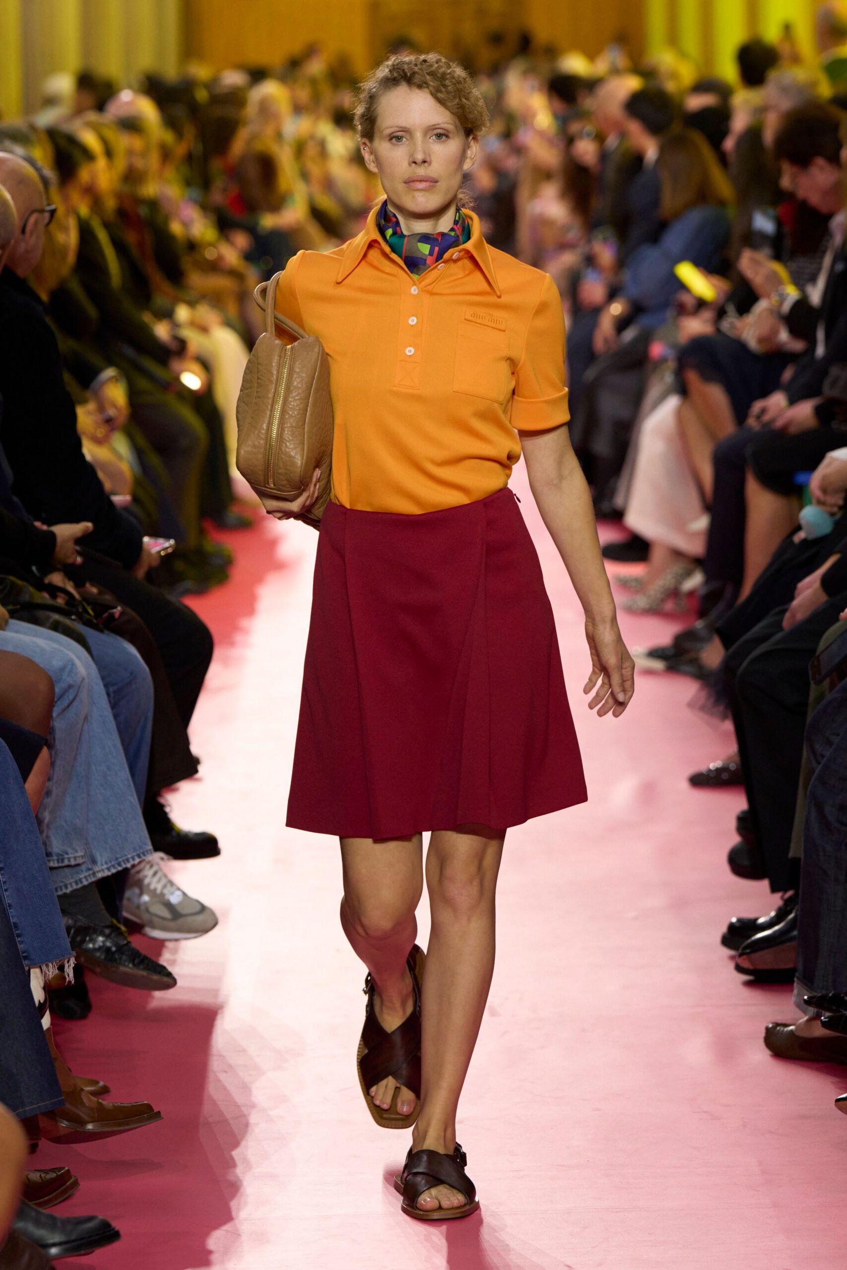 red fitted skirt