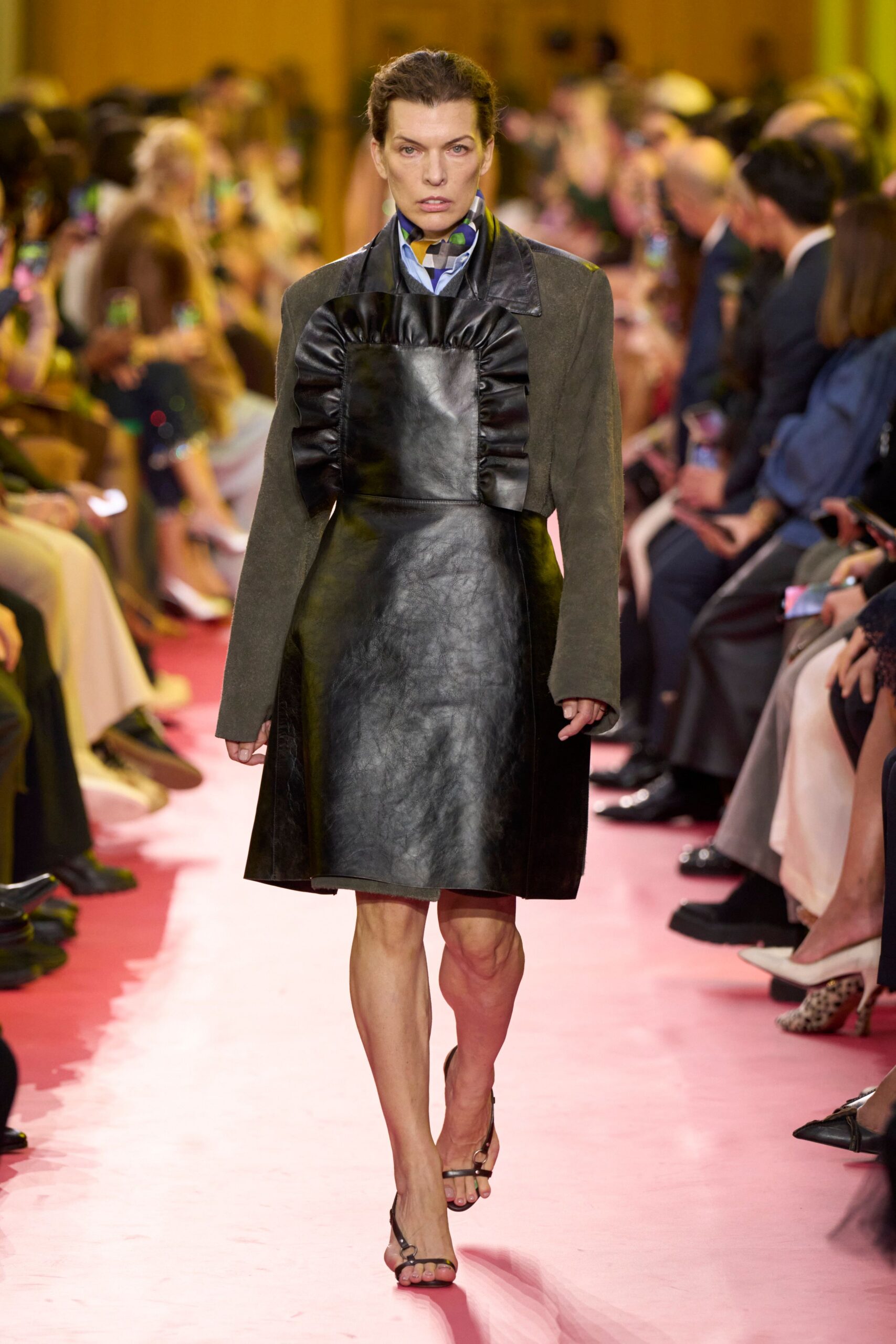 gray wool long-sleeve structured jacket