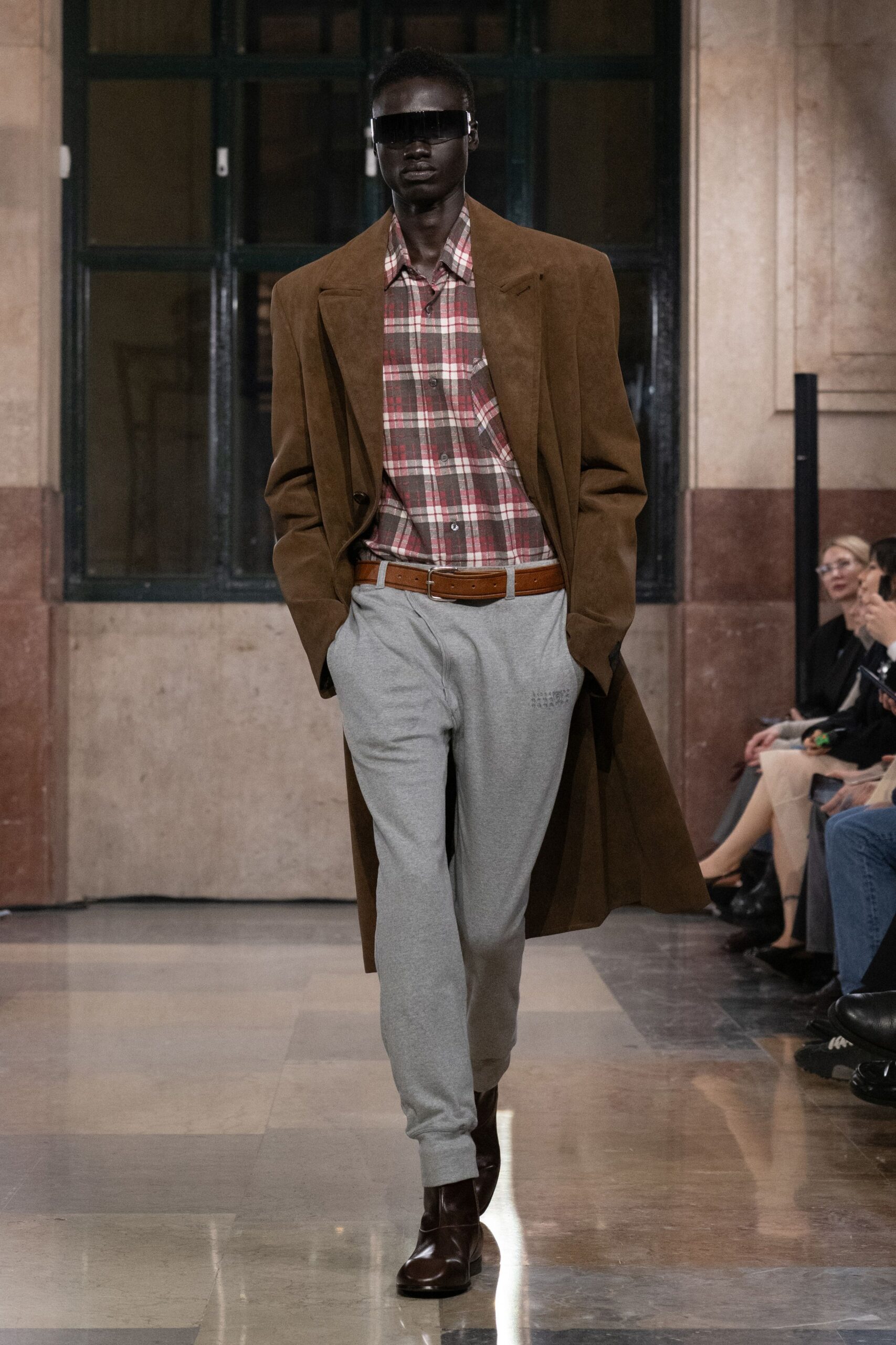 brown suede long-sleeve relaxed coat