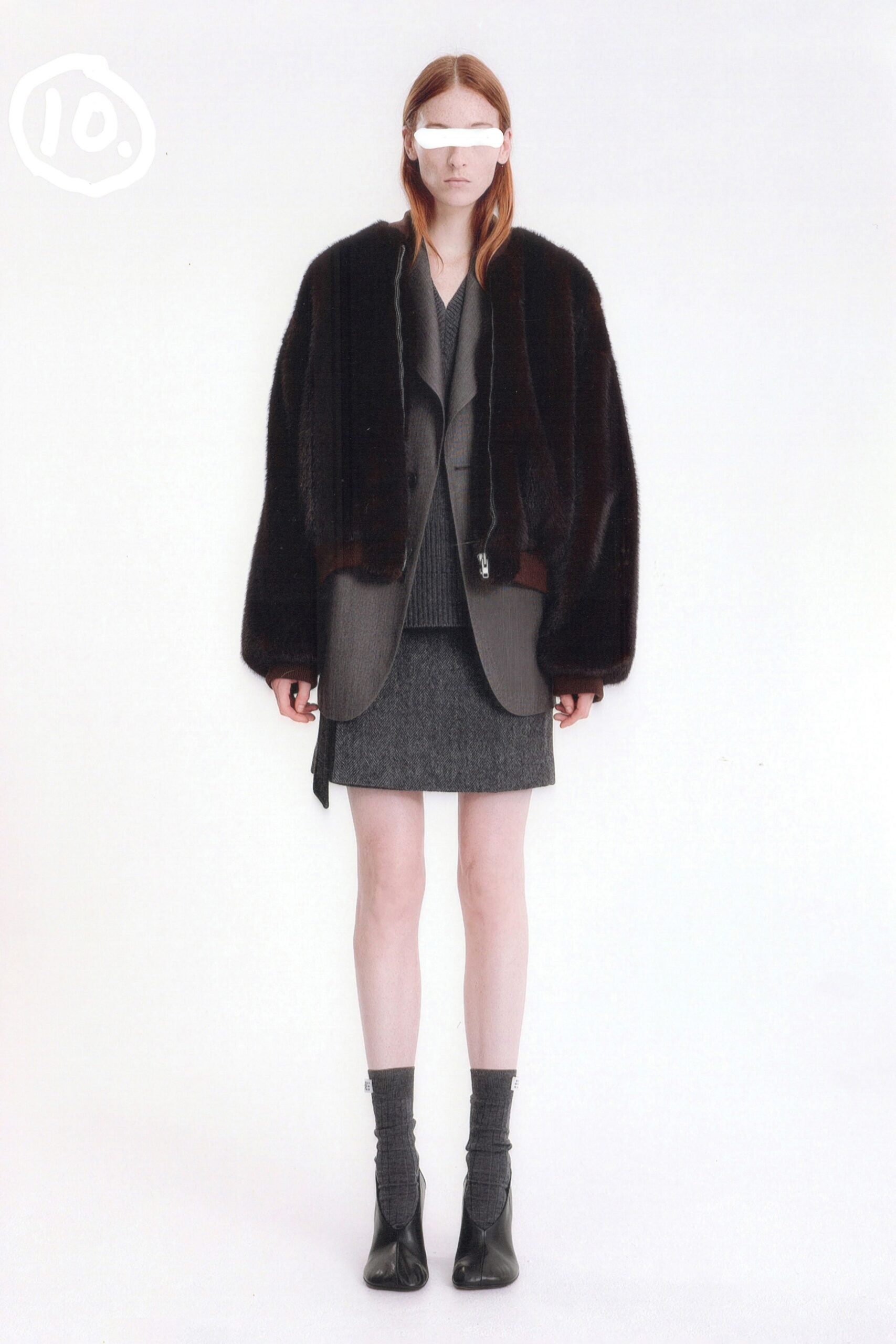 black fur relaxed jacket