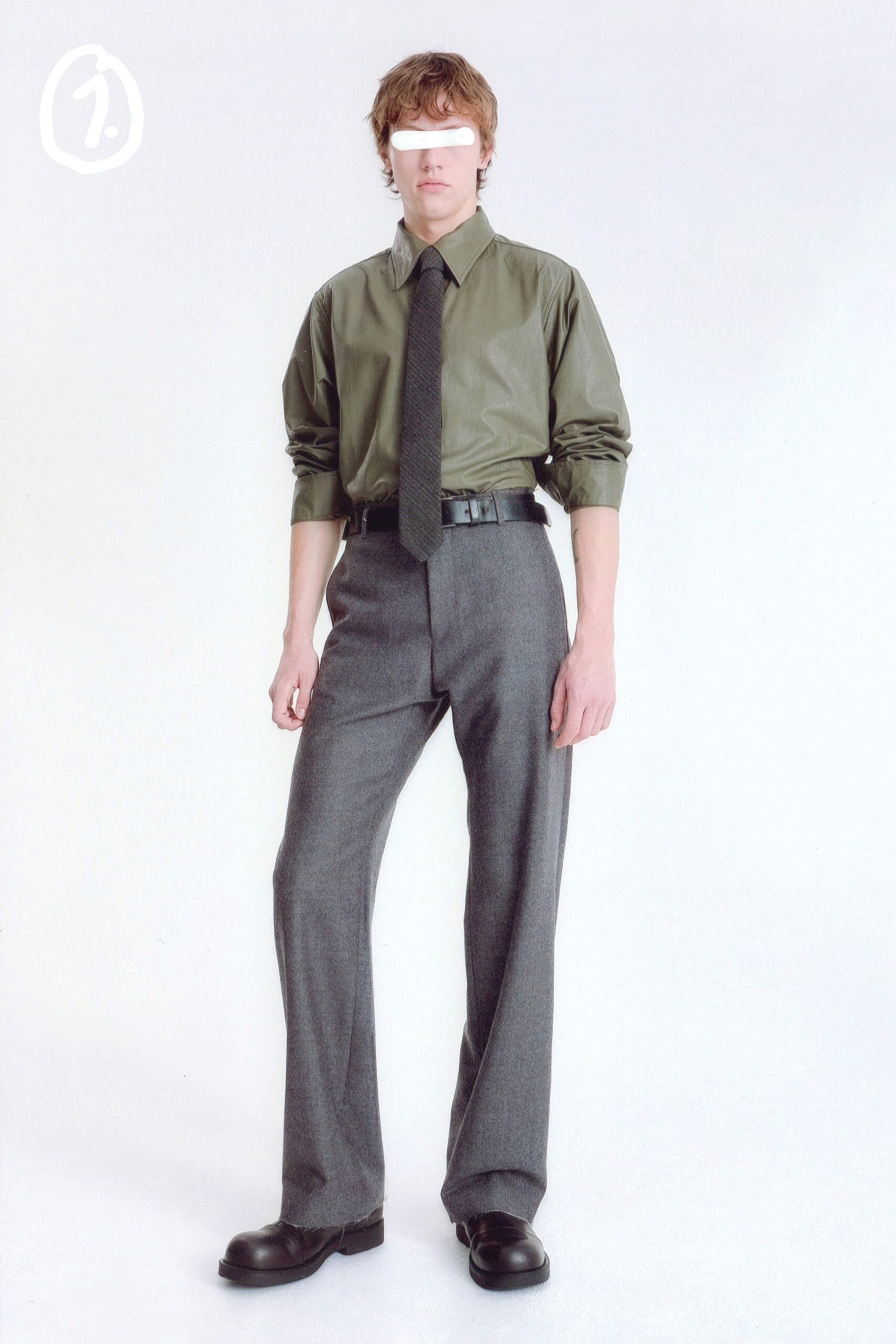 gray wool tailored flared pants