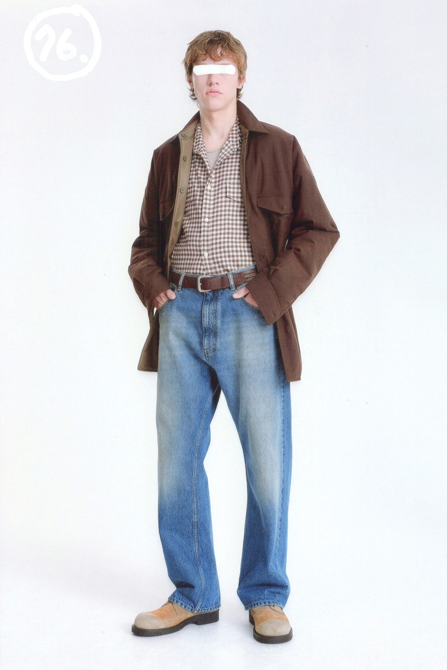 brown cotton long-sleeve collared relaxed buttoned jacket