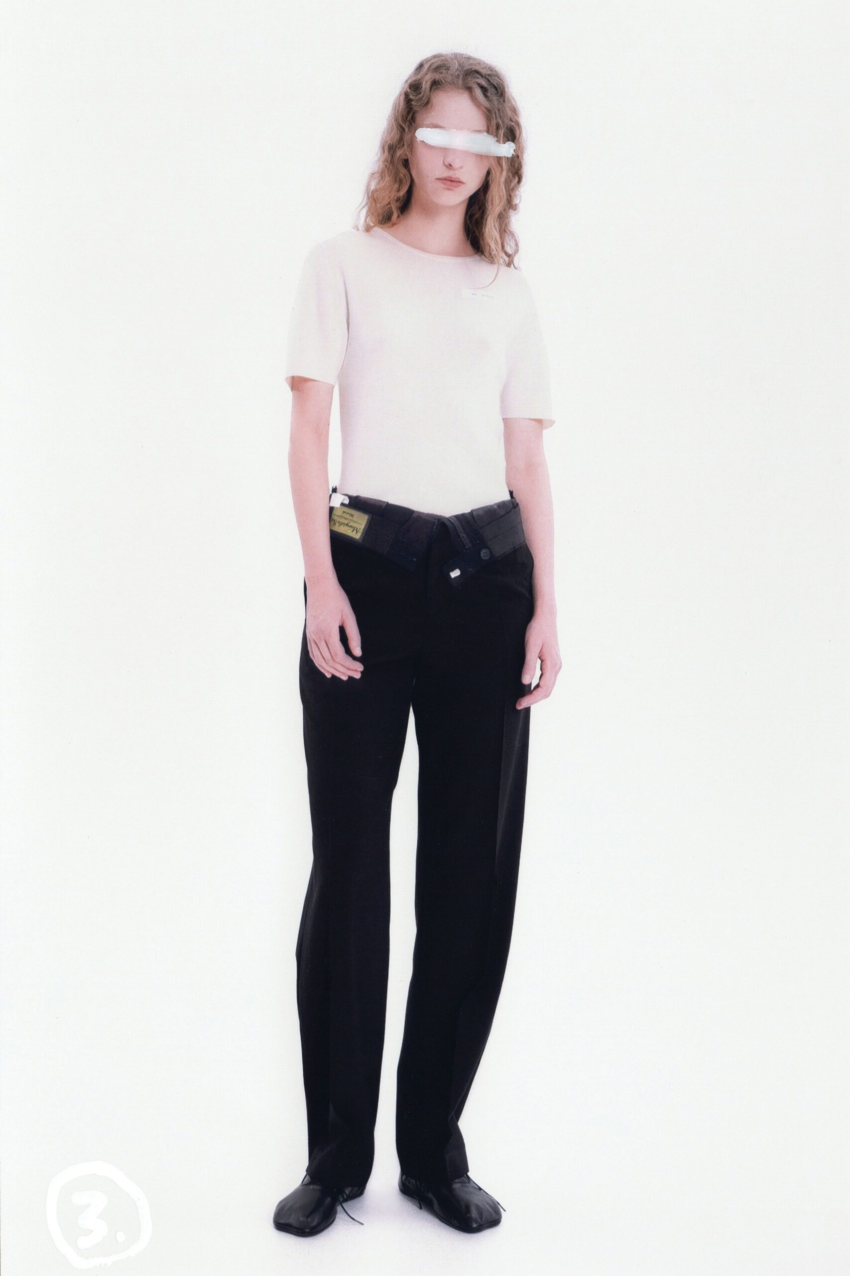 black cotton relaxed straight-leg pants