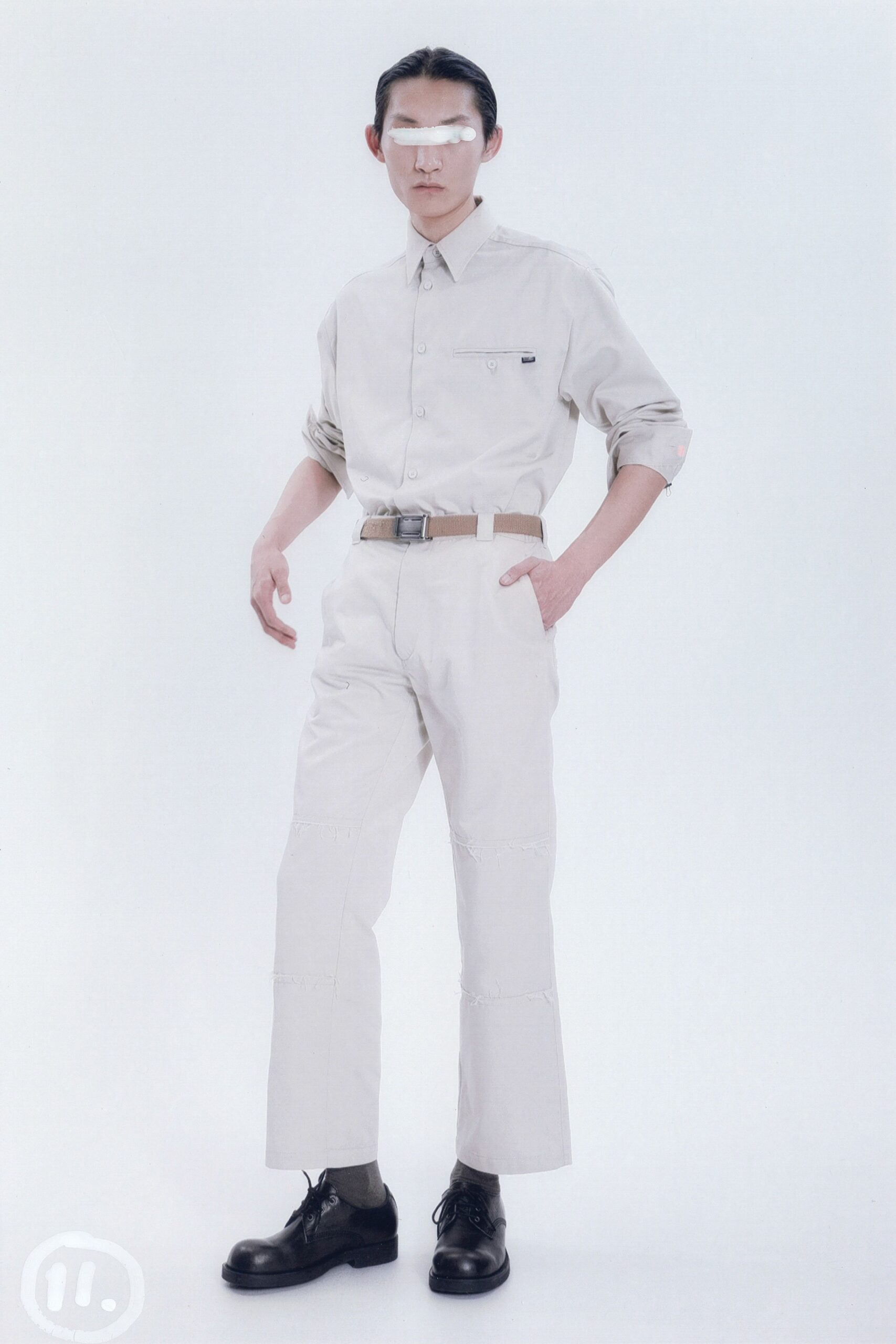 white fitted shirt and pants